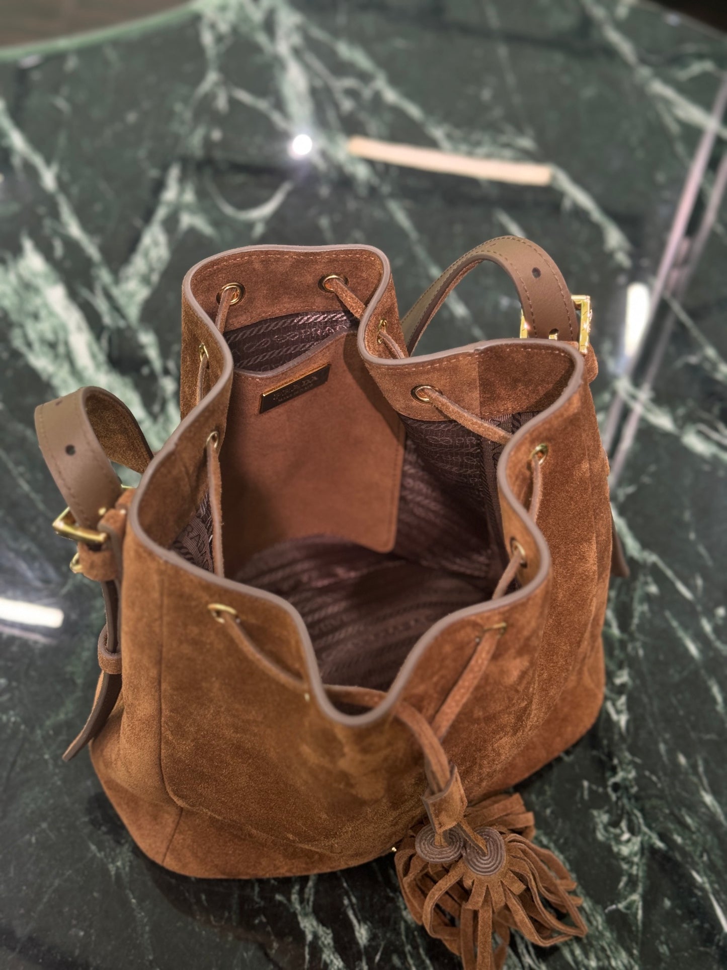 Prada Velvet Essence Suede Tote