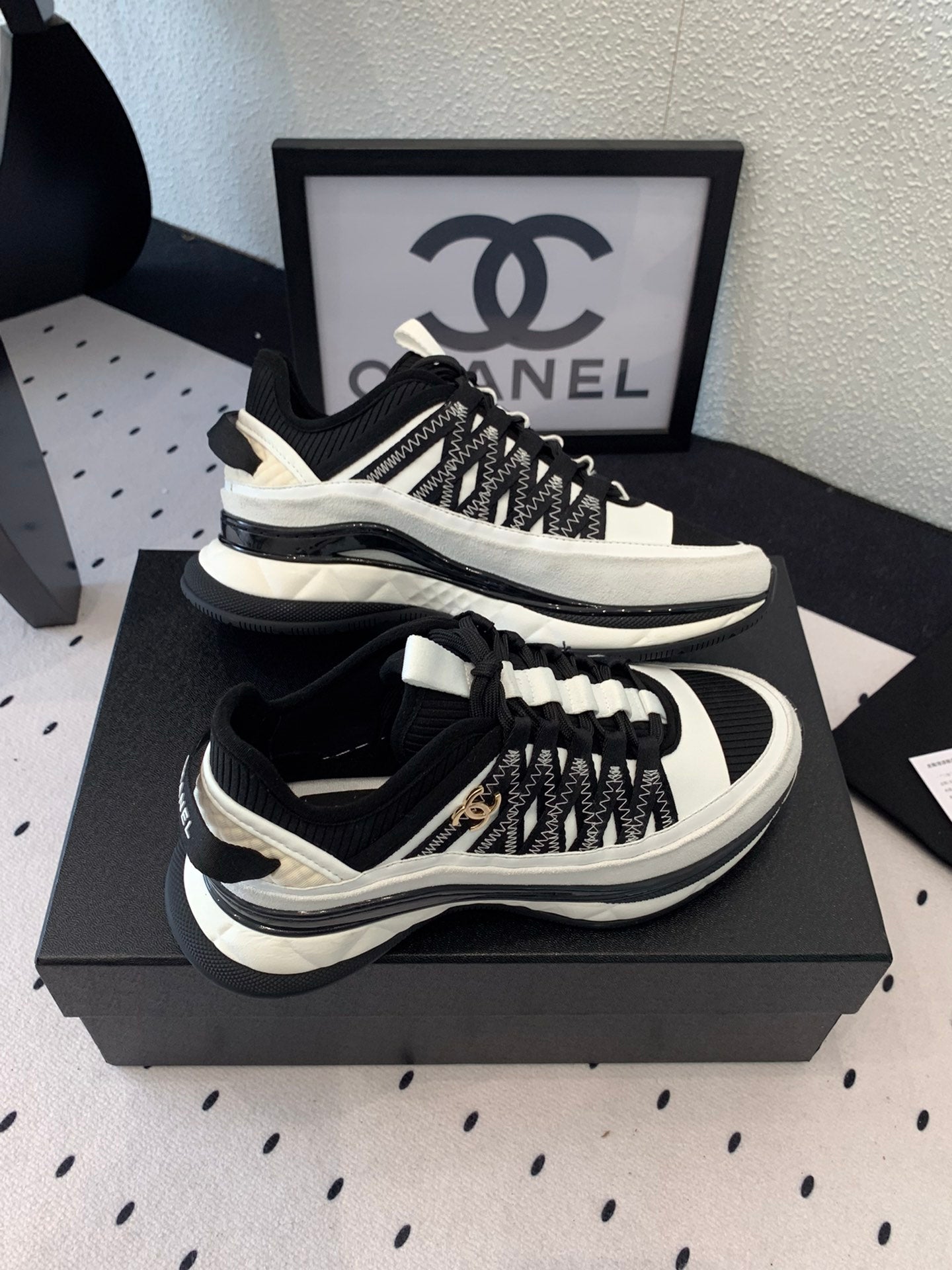 Chanel Velvet Low Top Sneakers