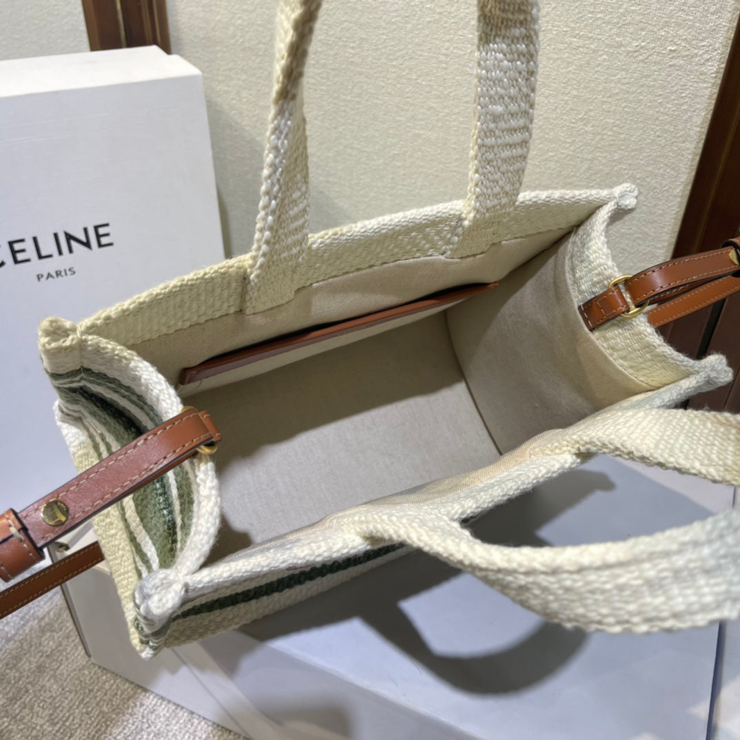 Celine Small Cabas Thais in Textile with Triomphe Canvas Print and Calfskin