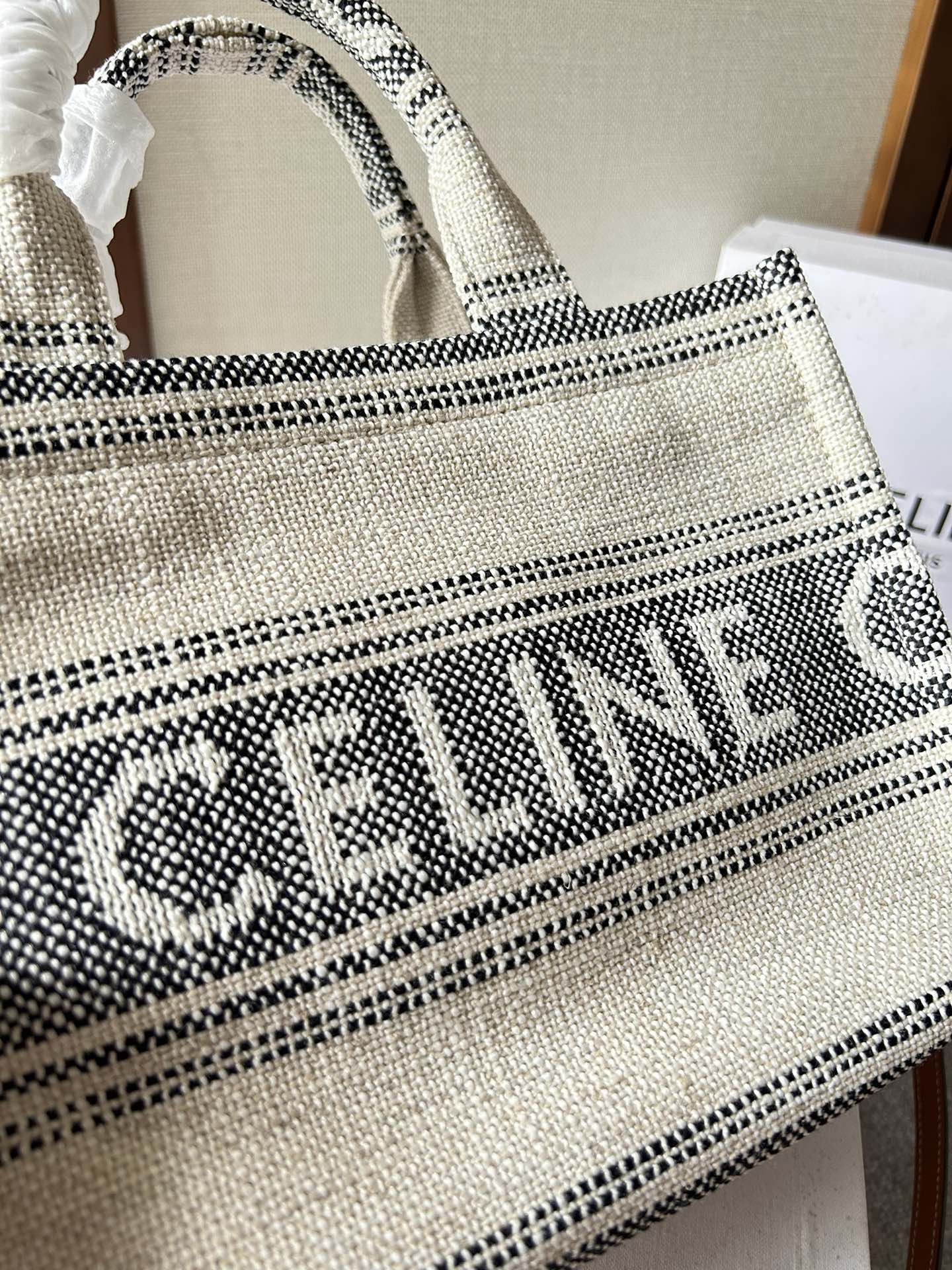 Celine Small Cabas Thais in Textile with Triomphe Canvas Print and Calfskin