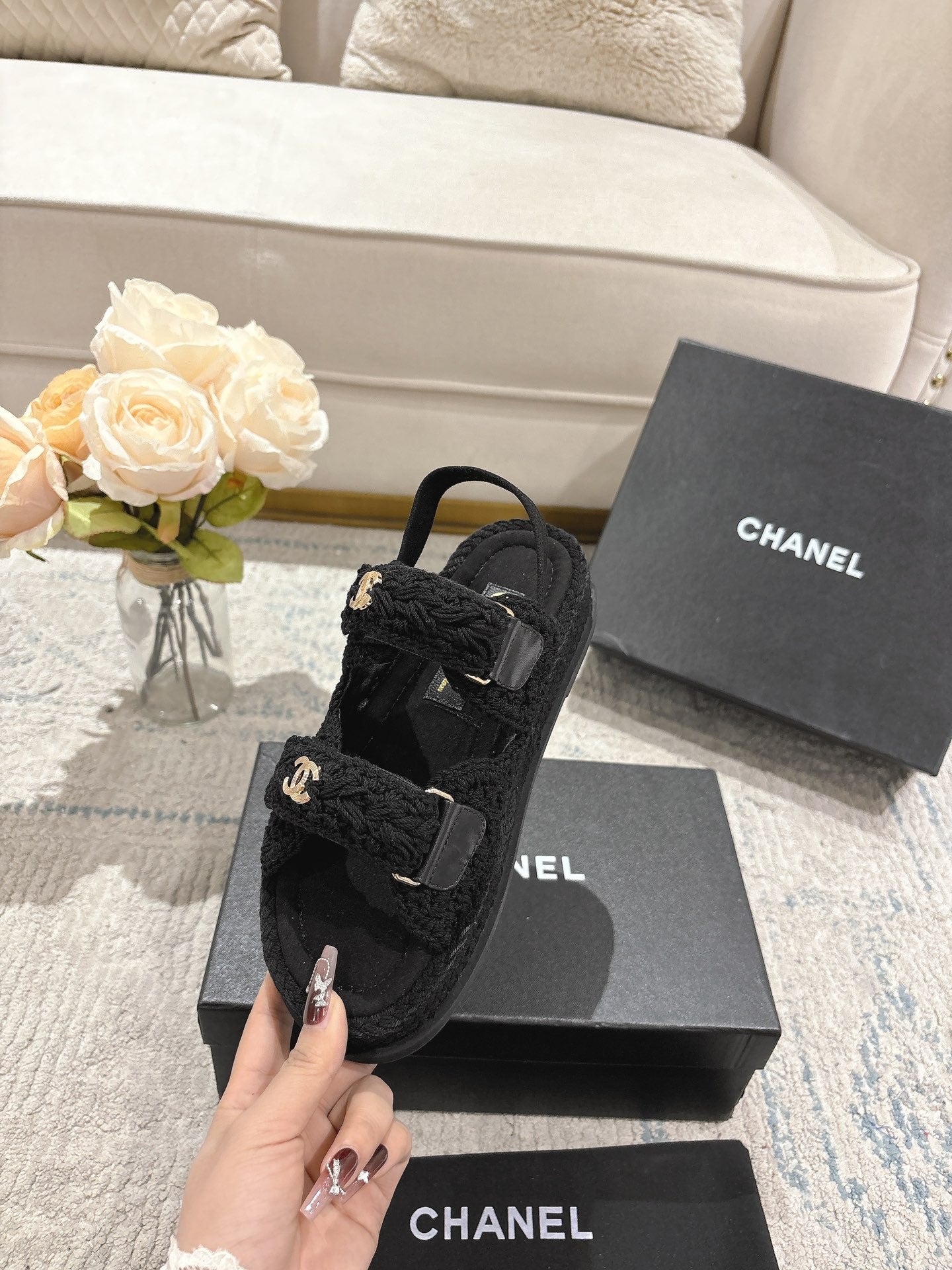 Chanel Knit Luxe Sandals