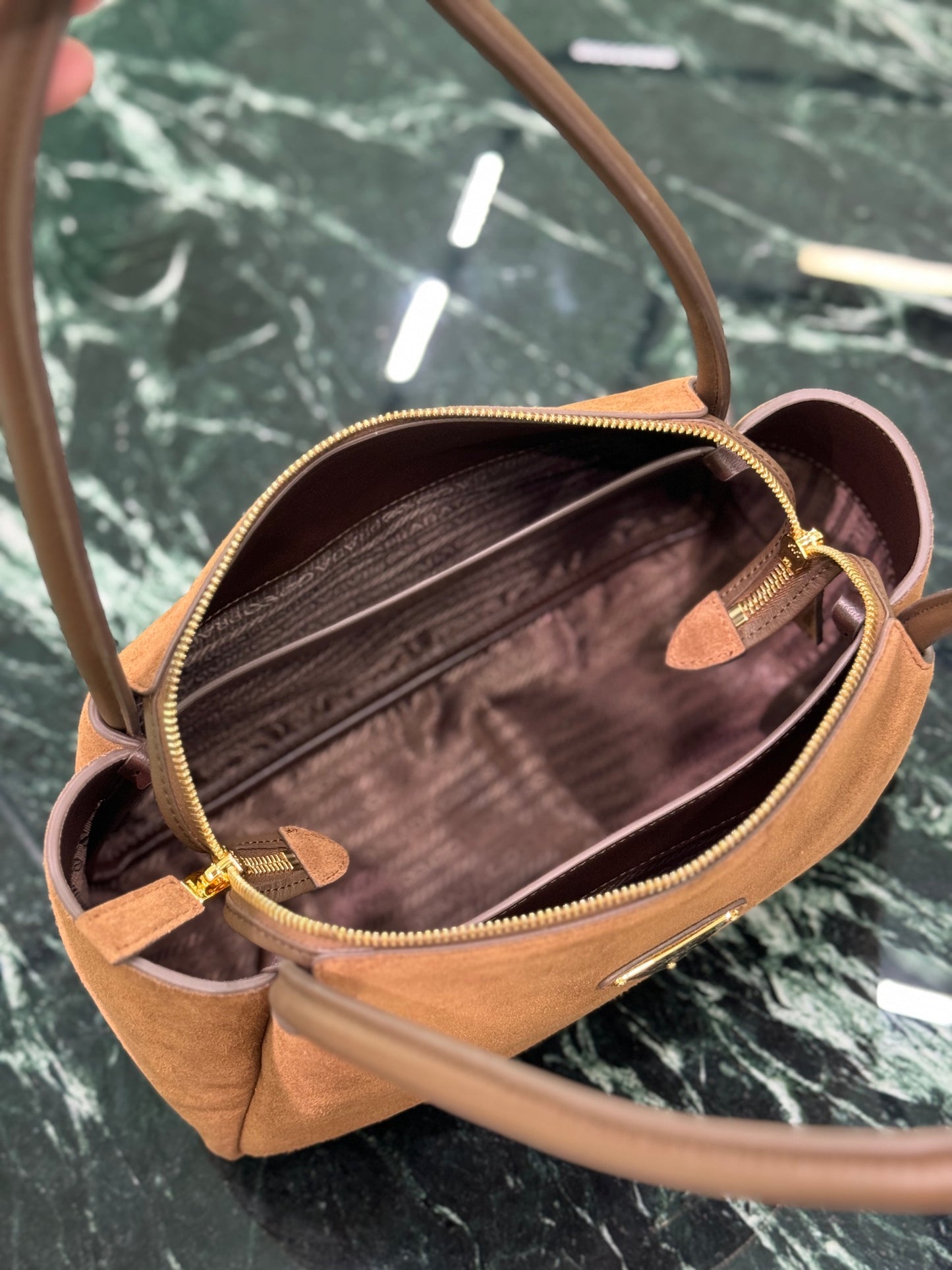 Prada Nocciolo Elegance Calfskin Tote