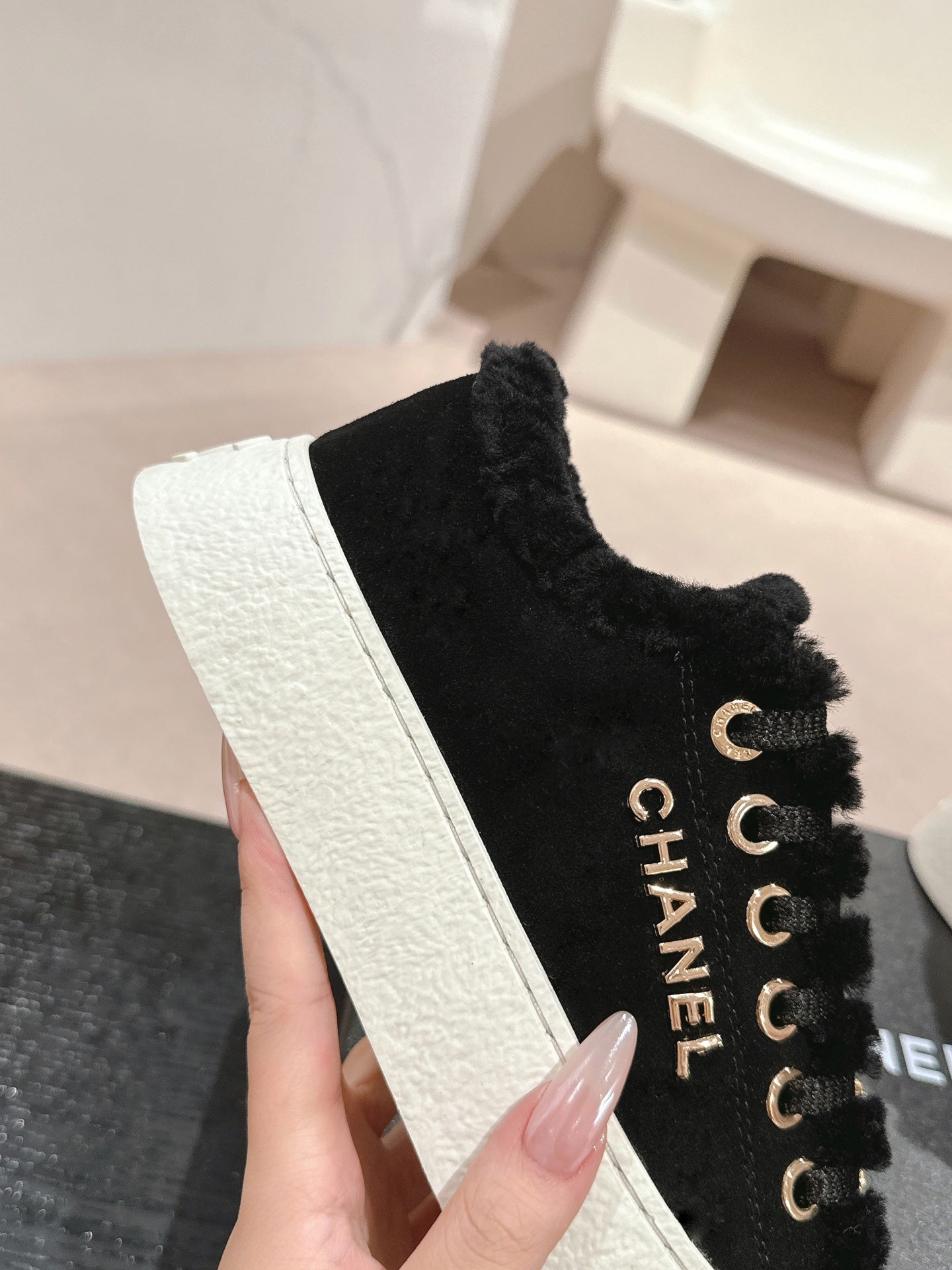 Chanel Elegant Terry Slide Slippers