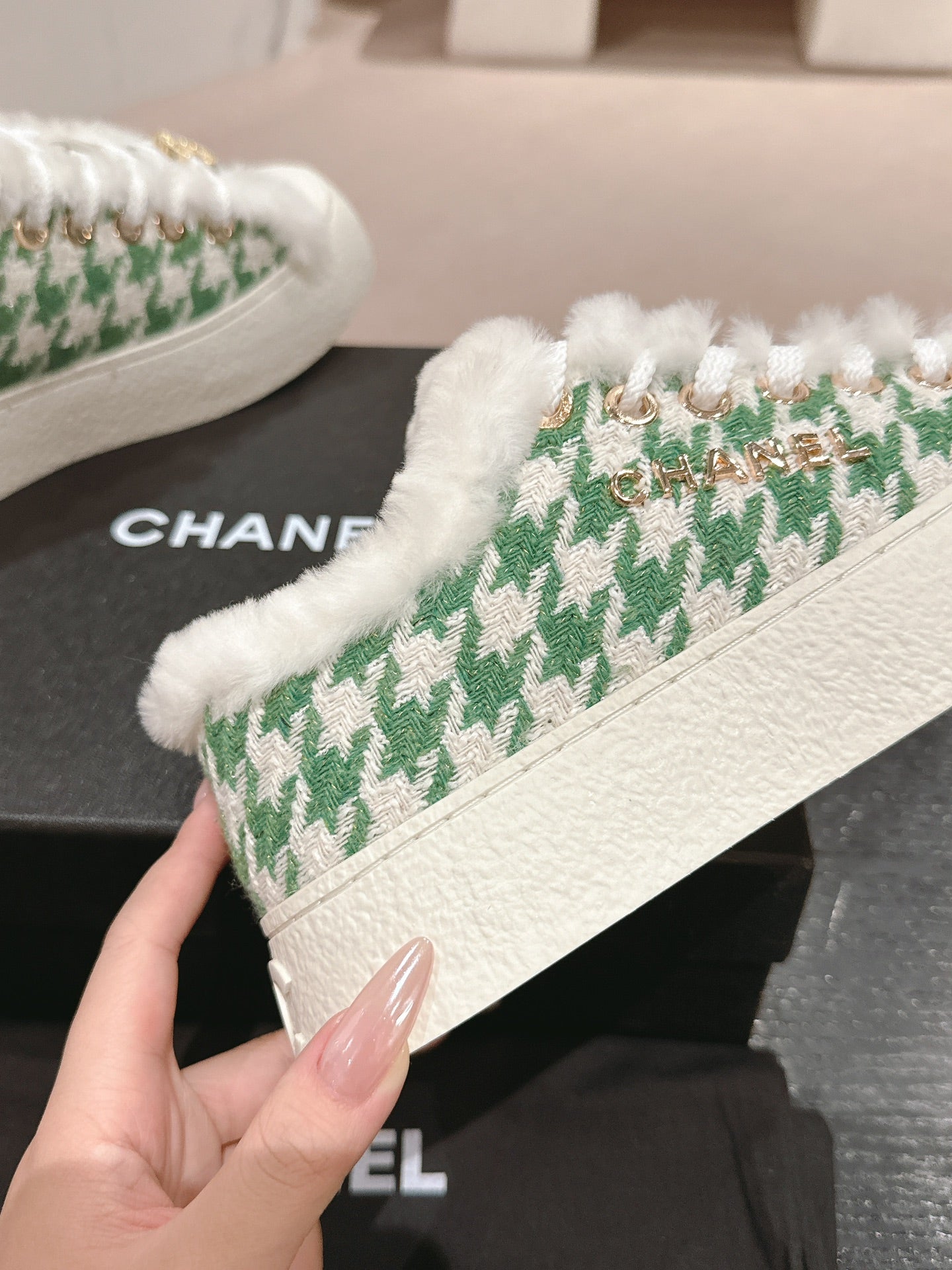 Chanel Elegant Terry Slide Slippers