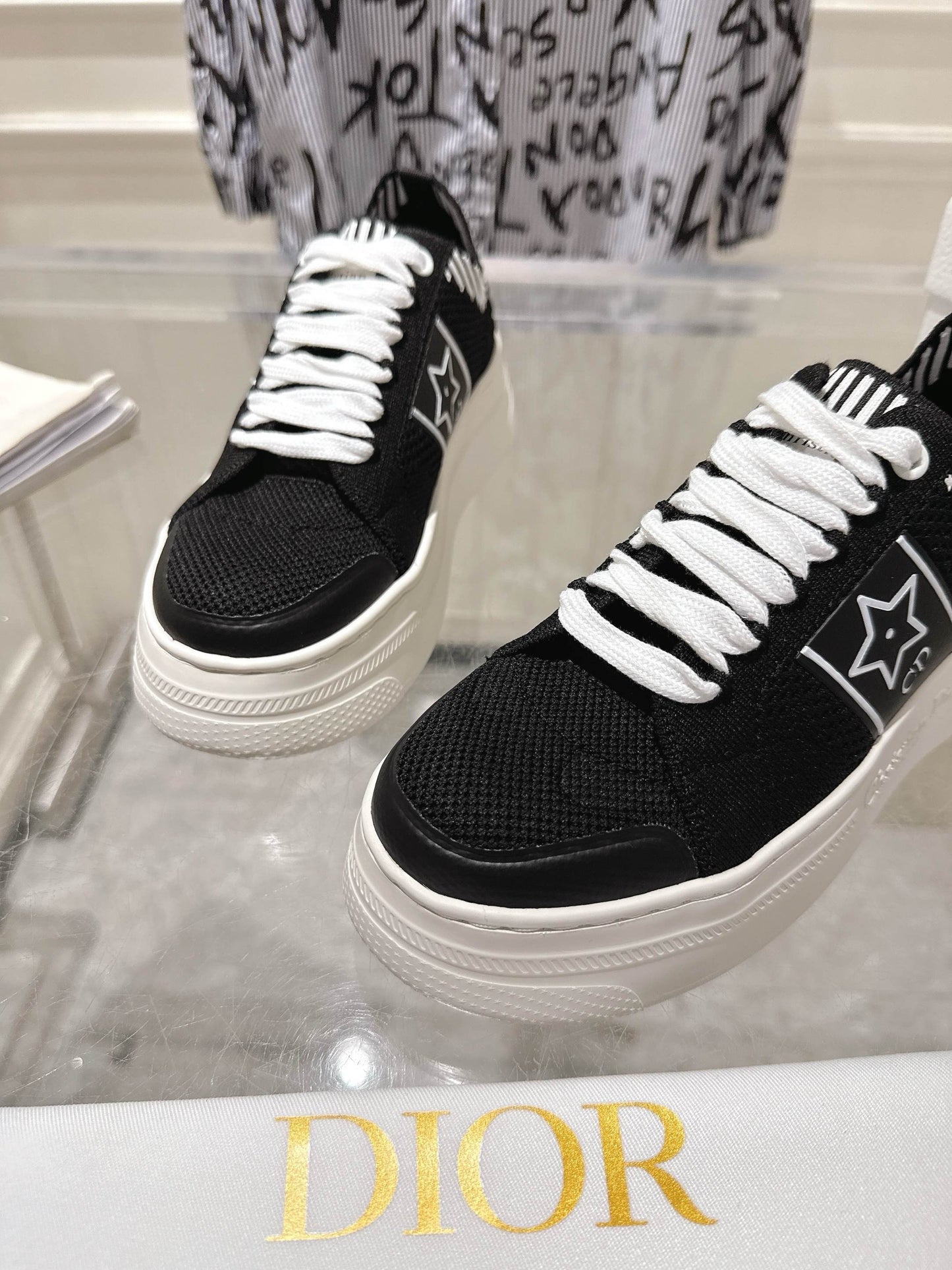 Dior Elegant Knit Platform Sneakers