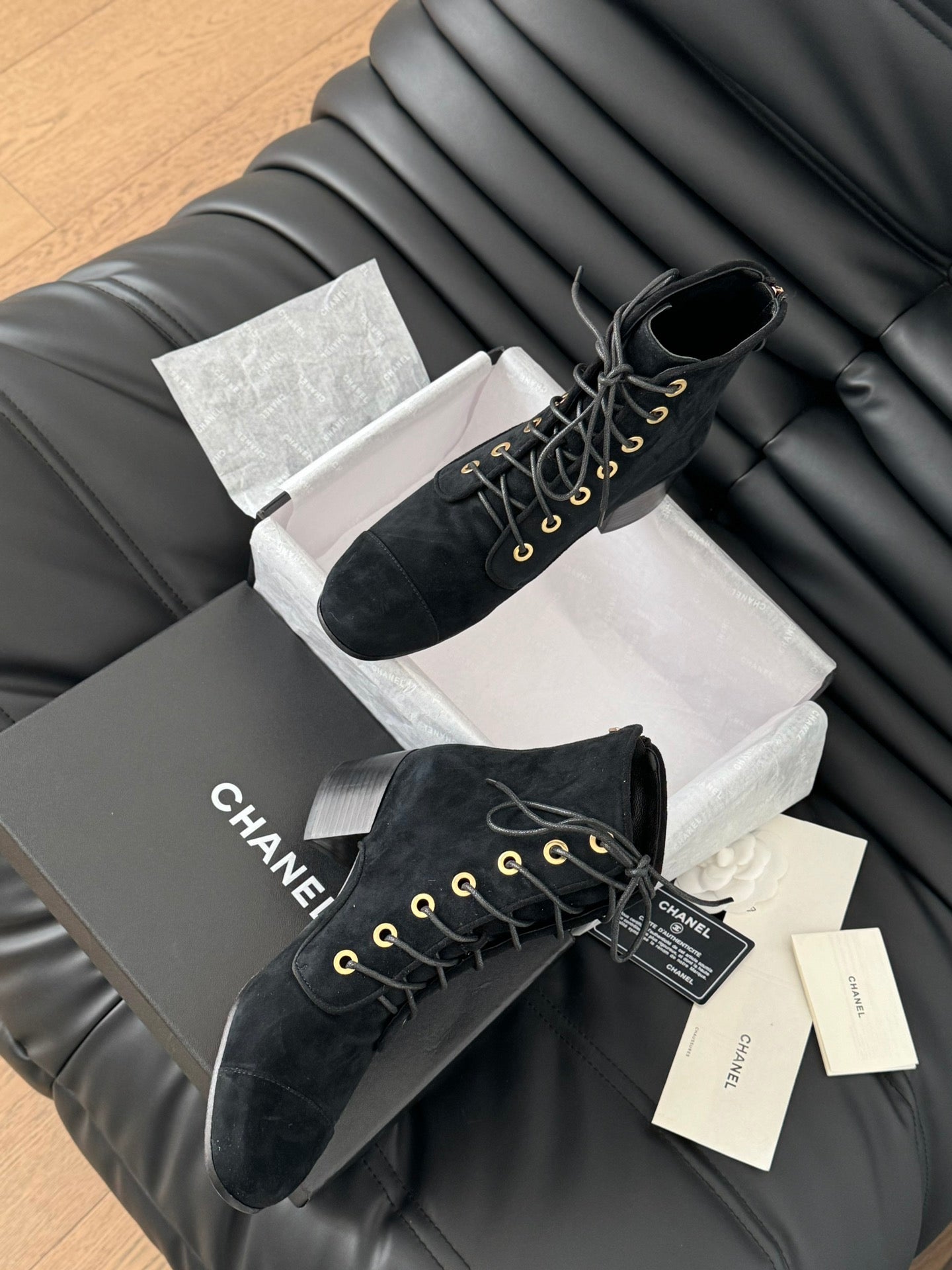 Chanel Elegance Quilted Combat Boots