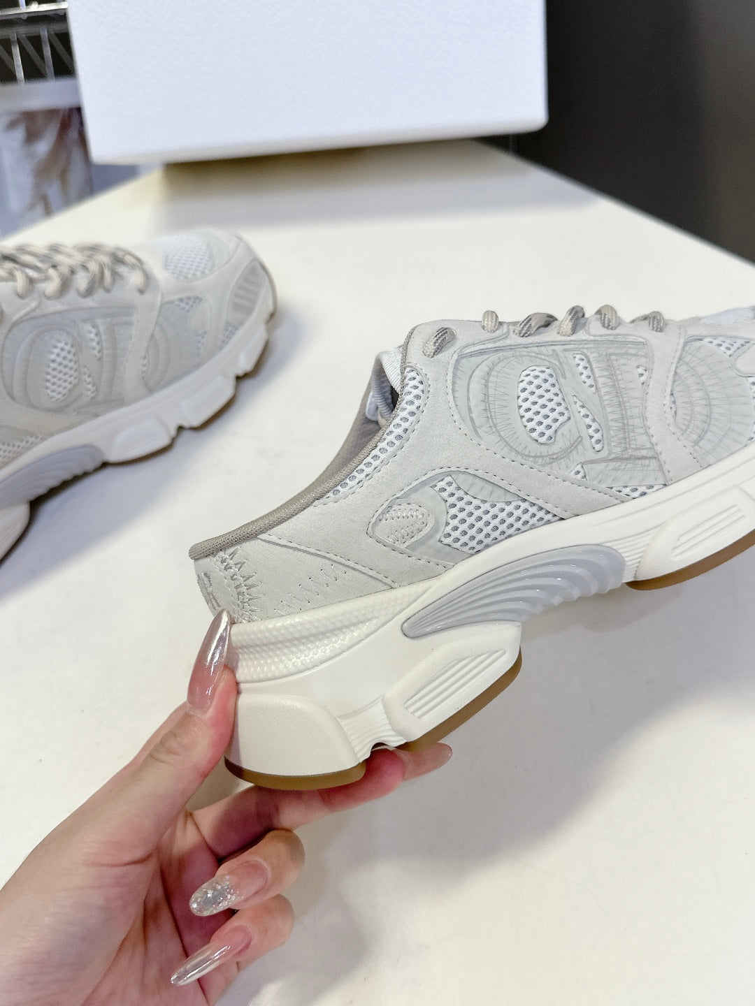 Dior Stuart Weitzman Mila Lift Pearl Leather Loafers | White | FARFETCH BH