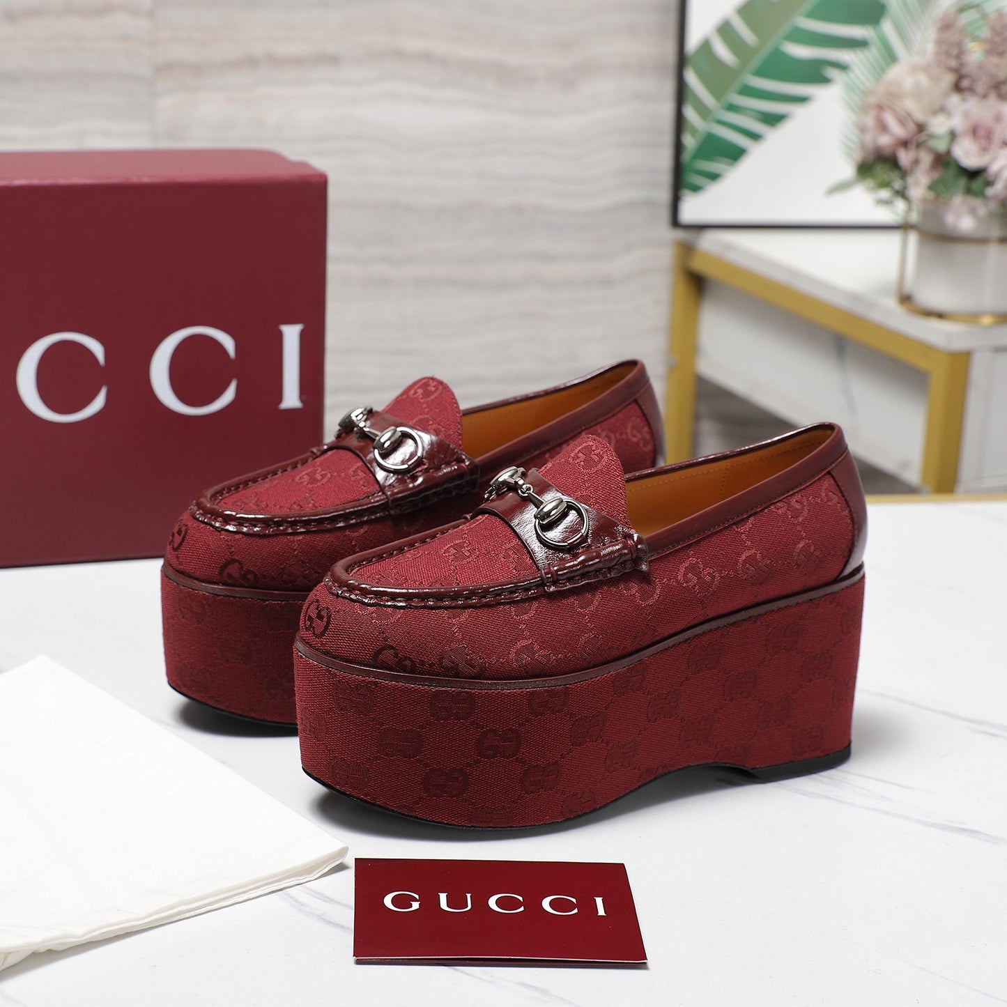Gucci Women's Horse-bit Wedge Loafer