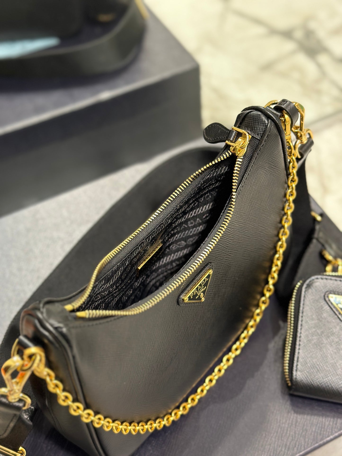 Prada Timeless Ardesia Saffiano Luxe Bag