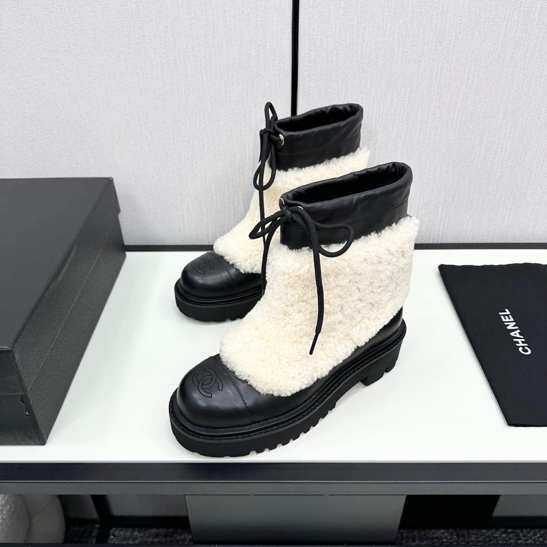 Chanel Plush Shearling Wanderlust Boots