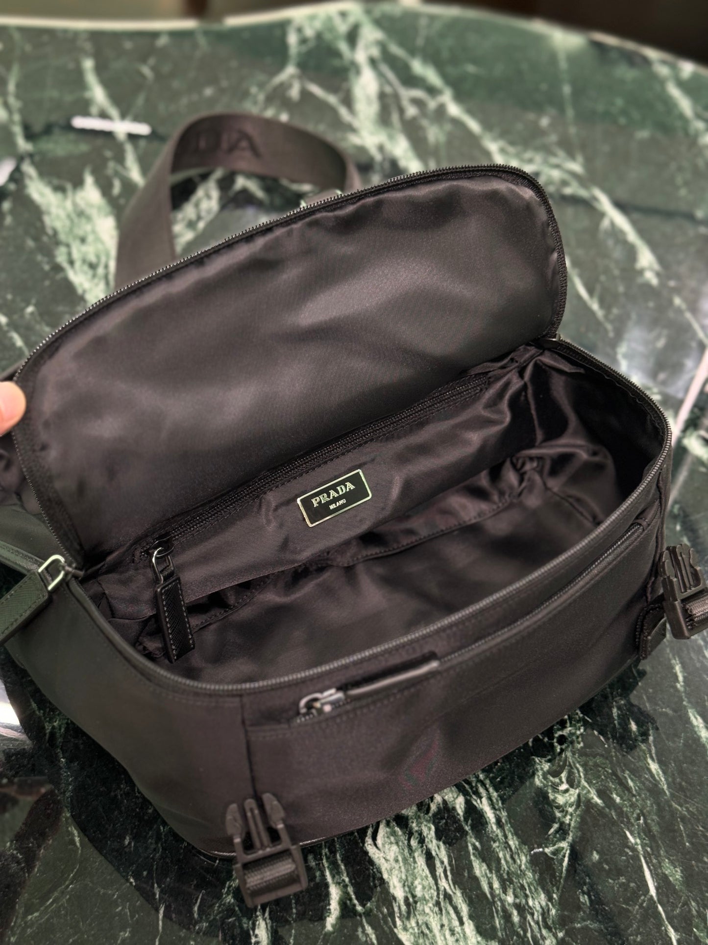 Prada Opulent Noir Leather Clutch