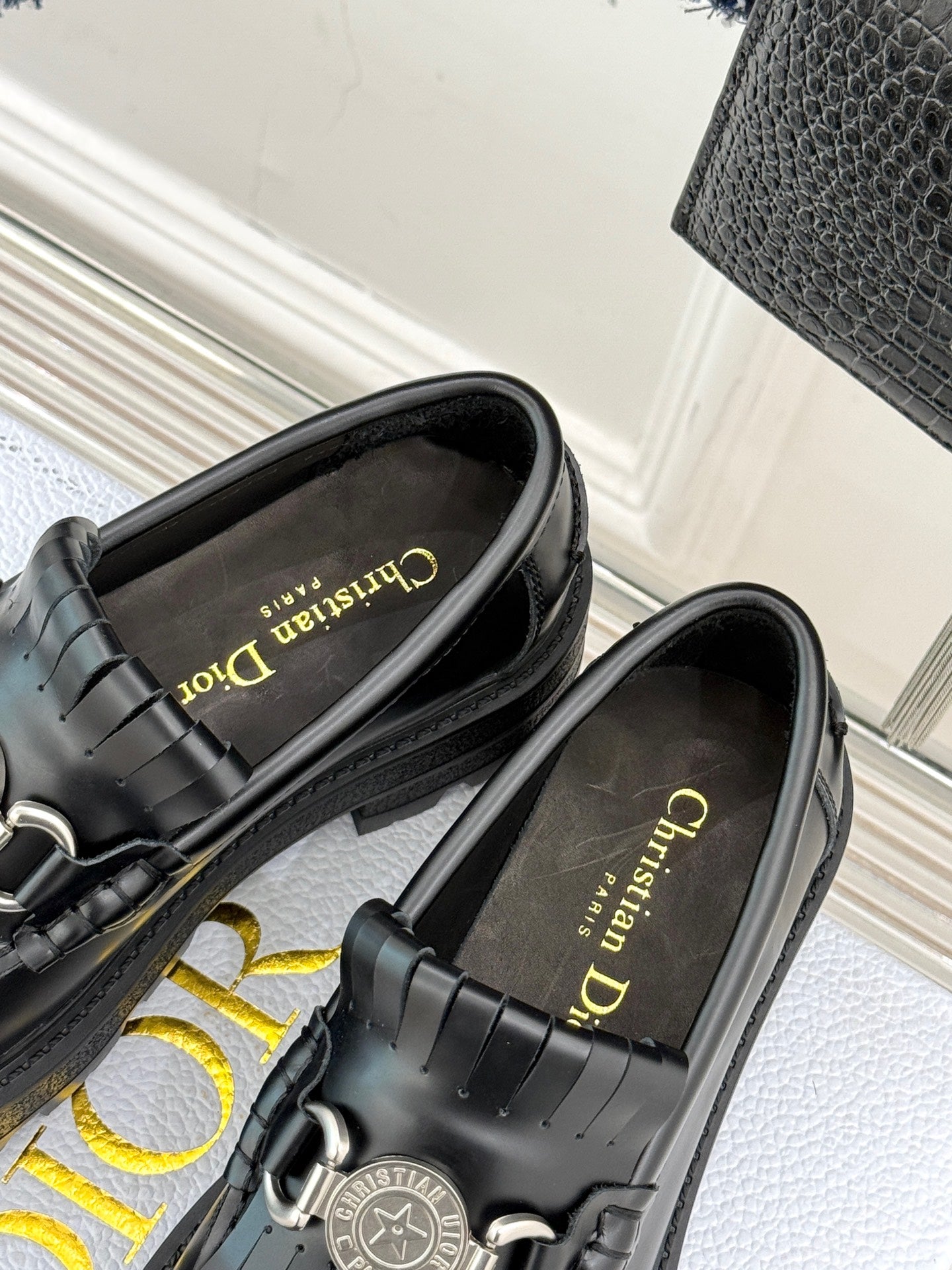 Dior Stuart Weitzman Mila Lift Pearl Leather Loafers | White | FARFETCH BH