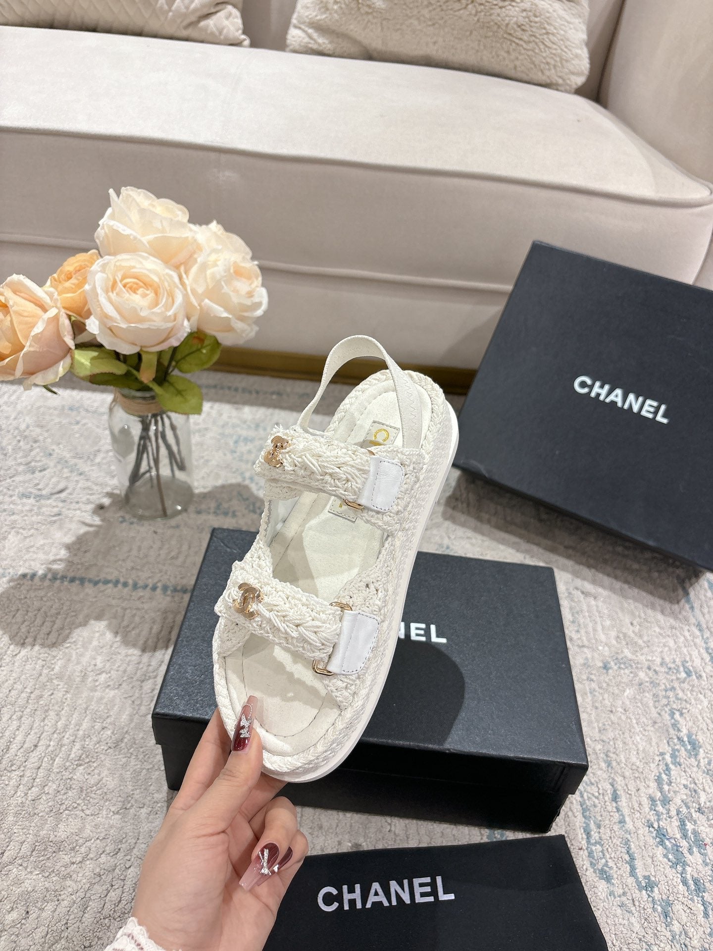 Chanel Knit Luxe Sandals