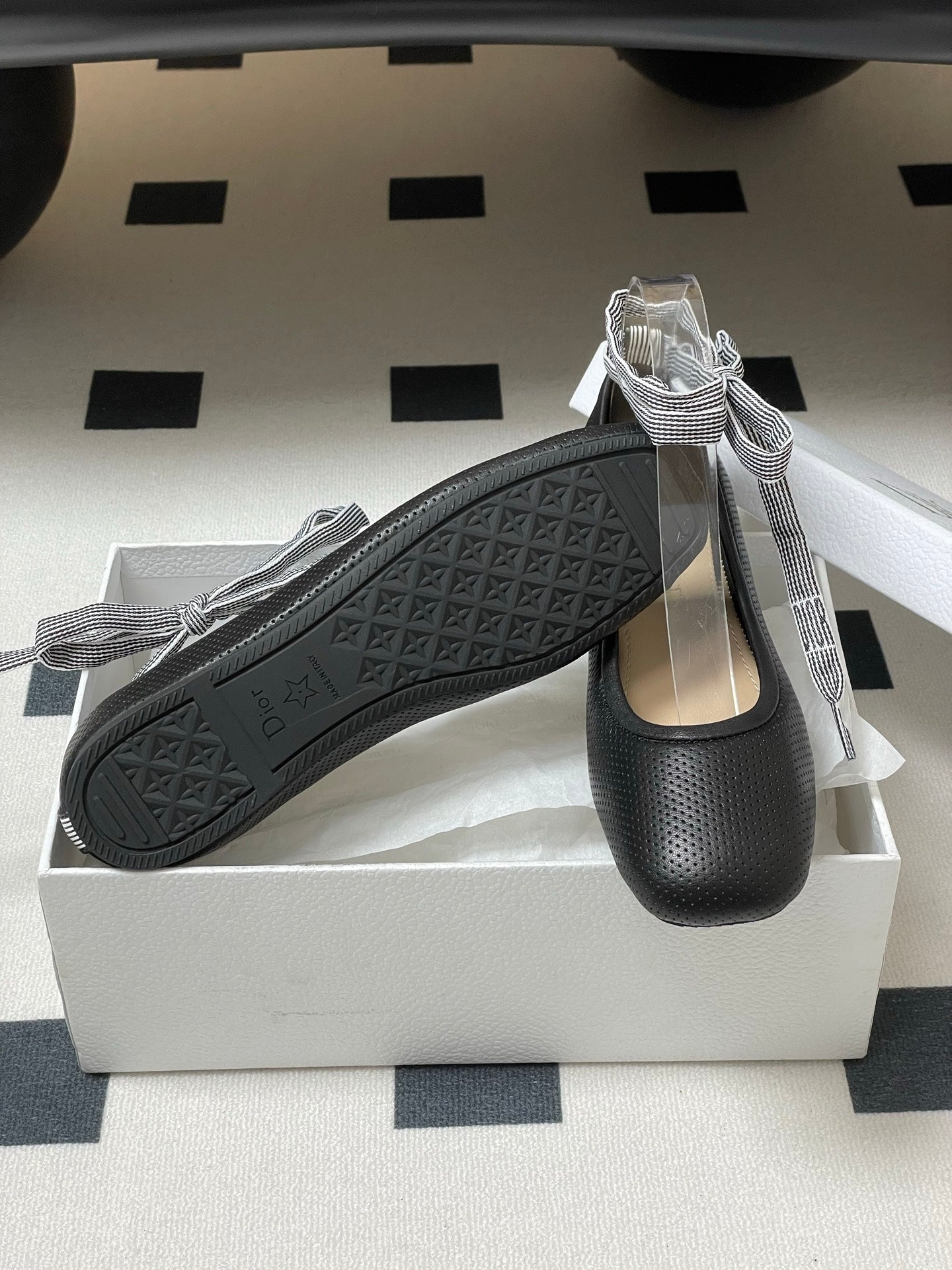 Dior D-Journey Lace-Up Ballet Flat