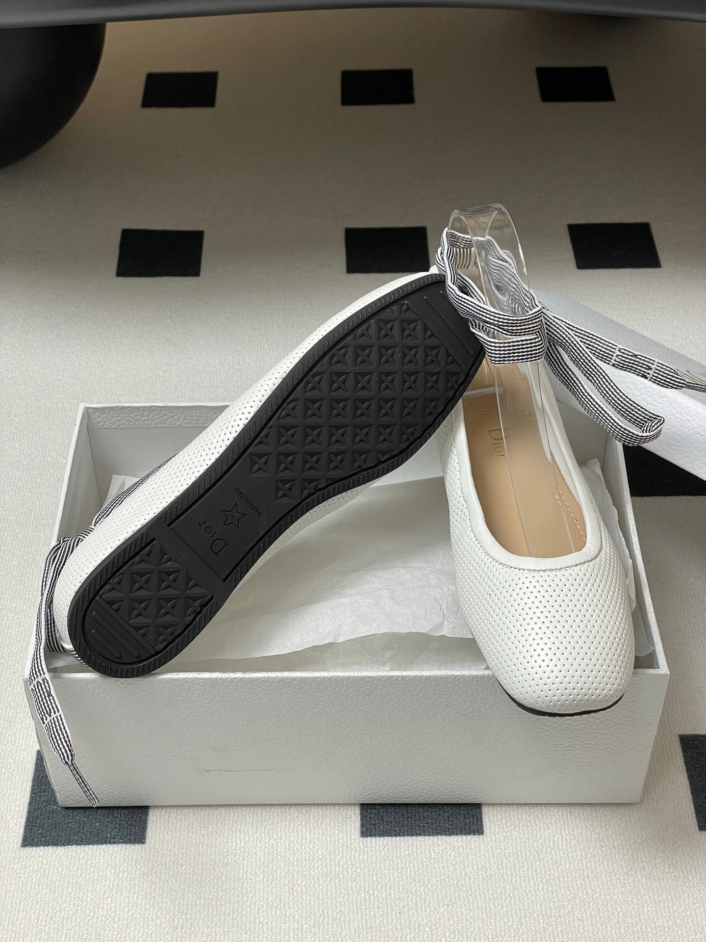 Dior D-Journey Lace-Up Ballet Flat