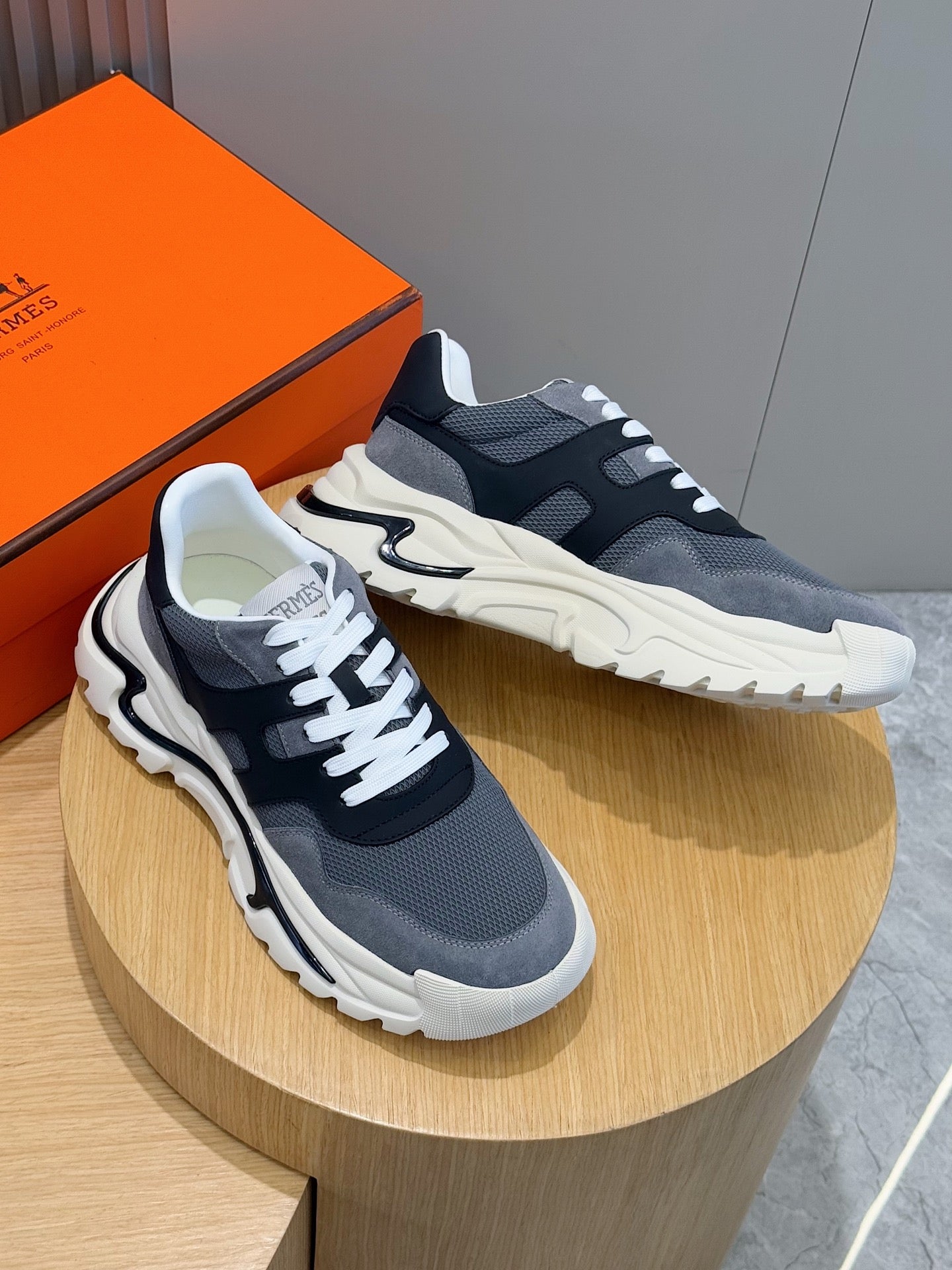 Hermes Elegance High-Top Platform Sneakers