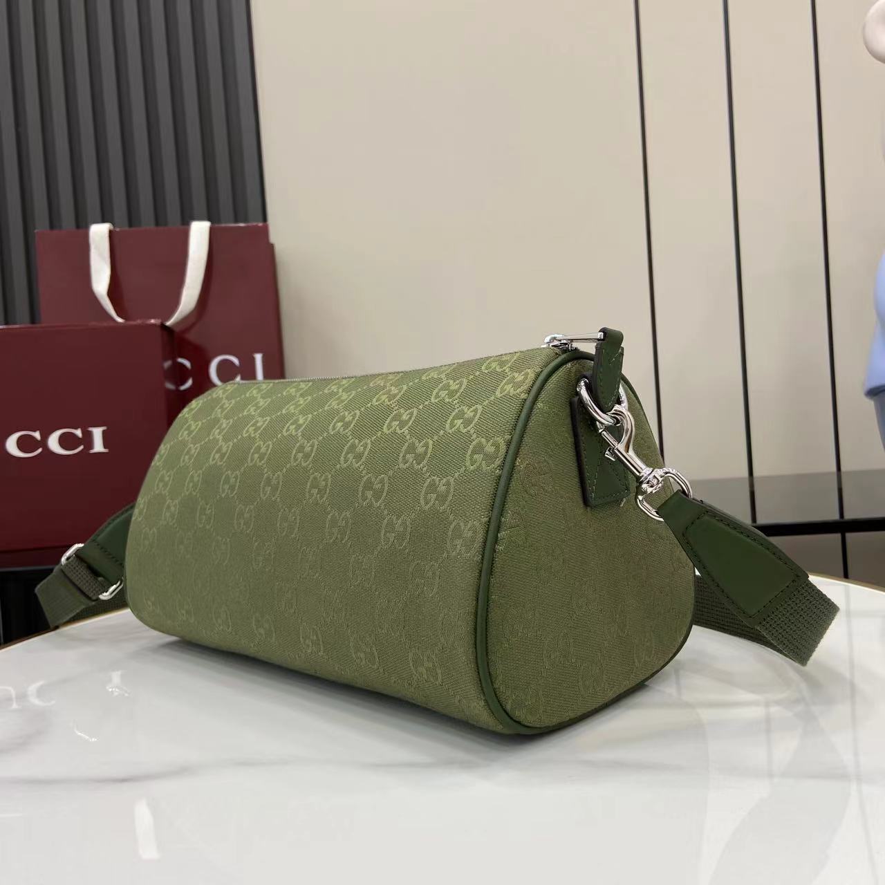 GG Canvas Small Cylinder Bag