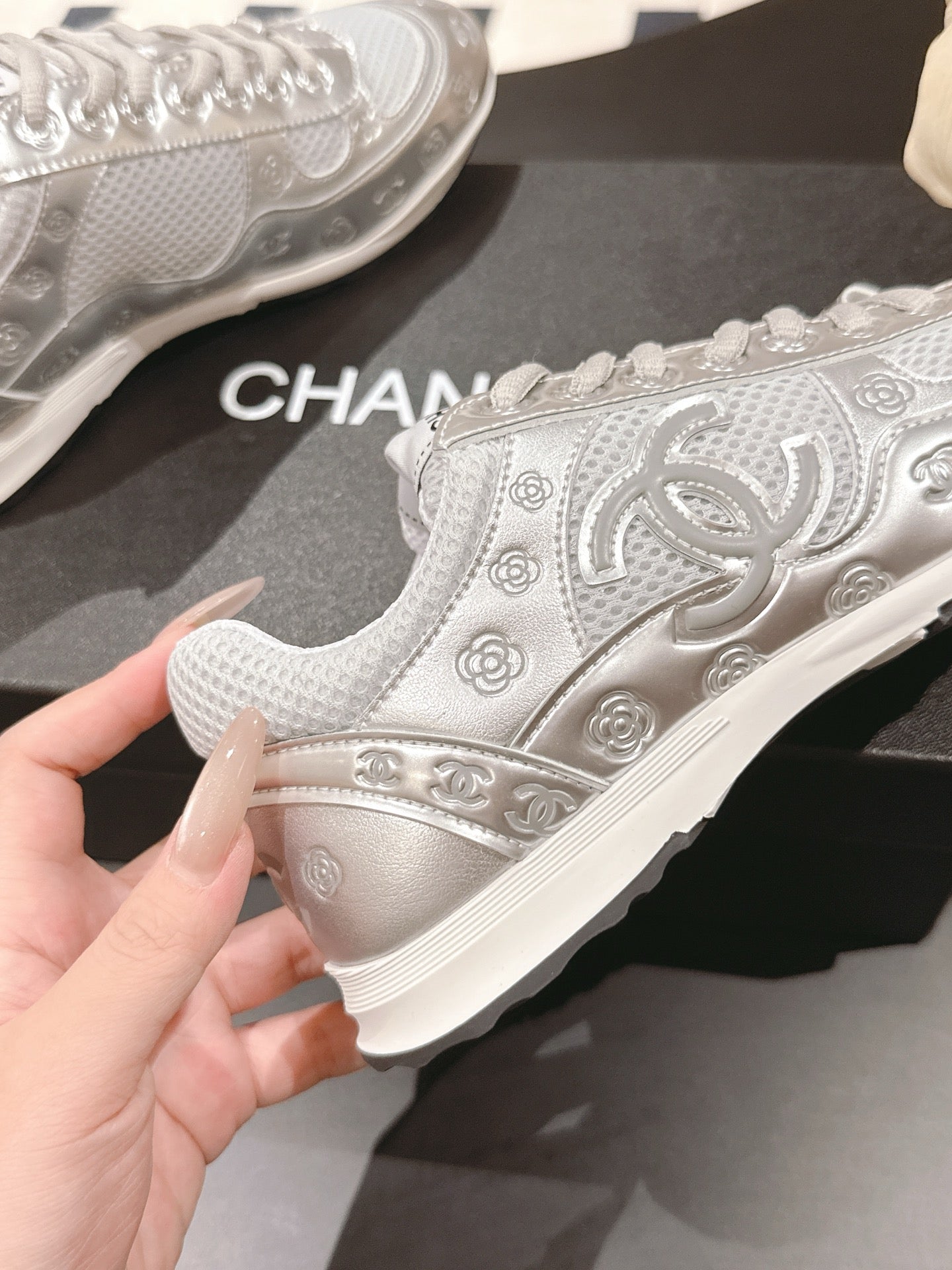 Chanel Tweed Suede Calfskin Sneakers