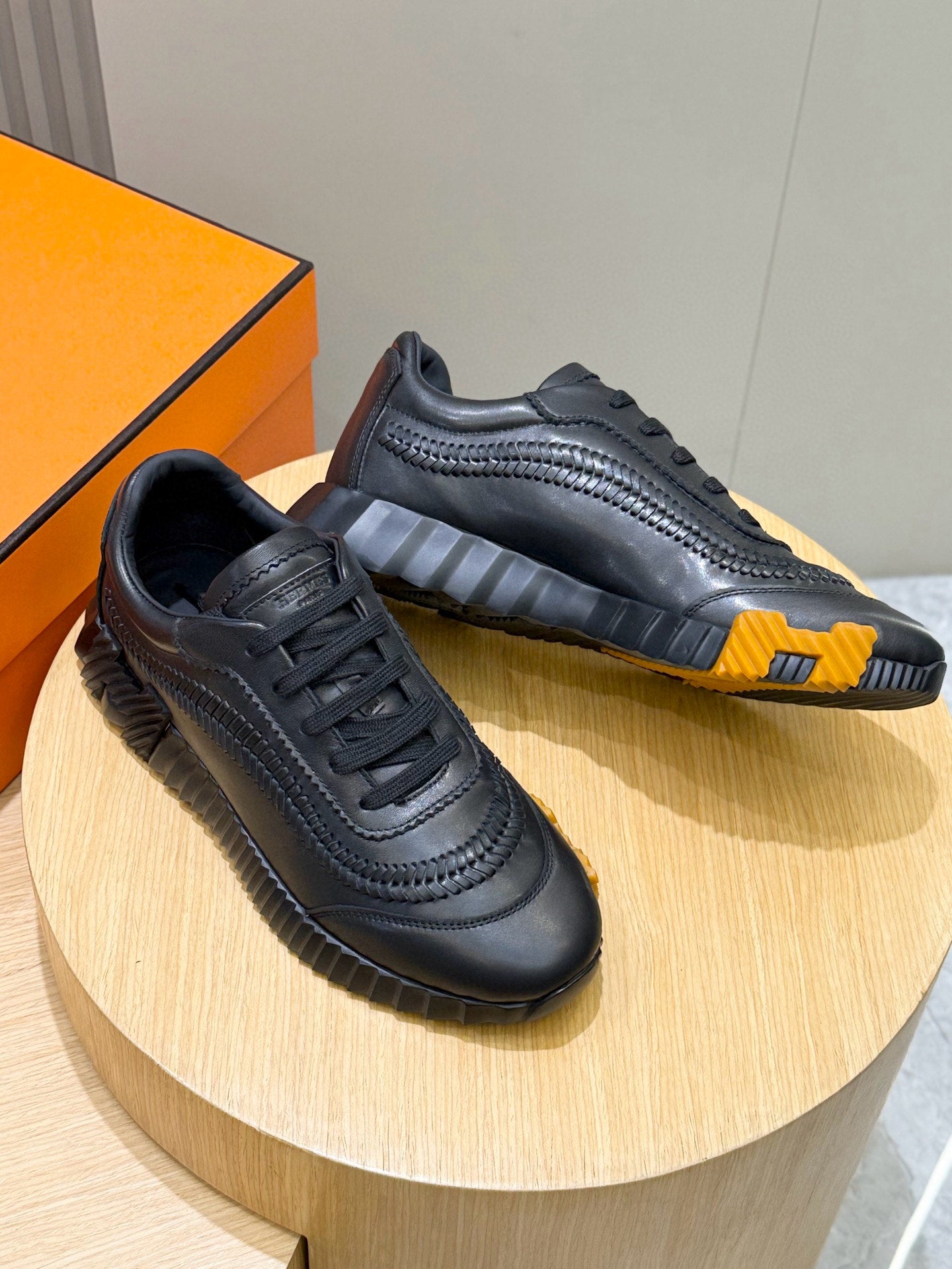 Hermes Elegant Mesh & Suede Bouncing Sneakers