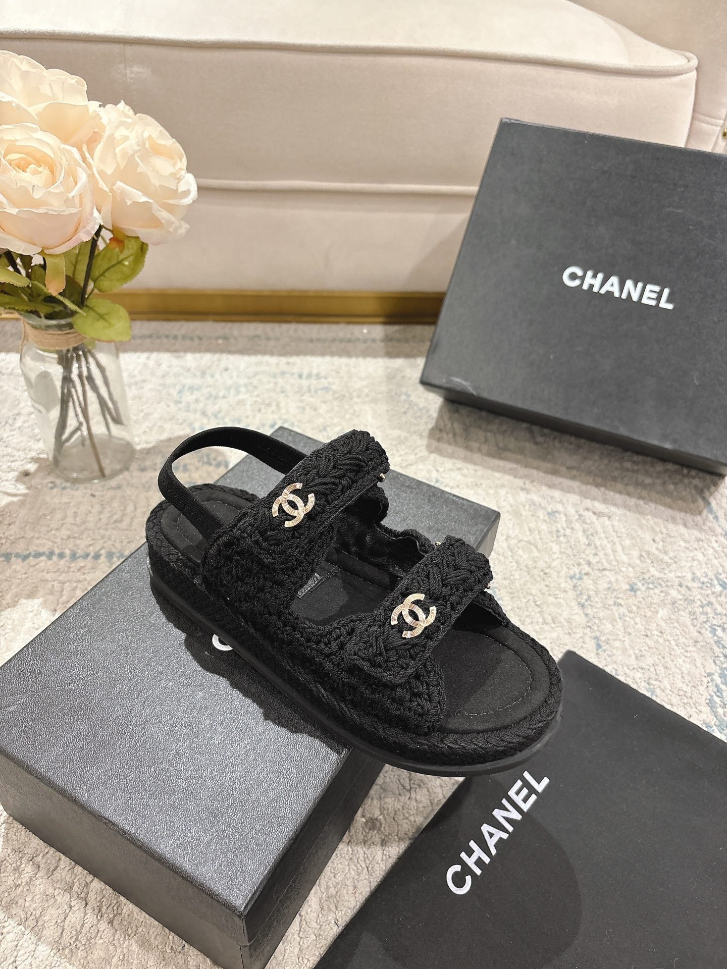 Chanel Knit Luxe Sandals