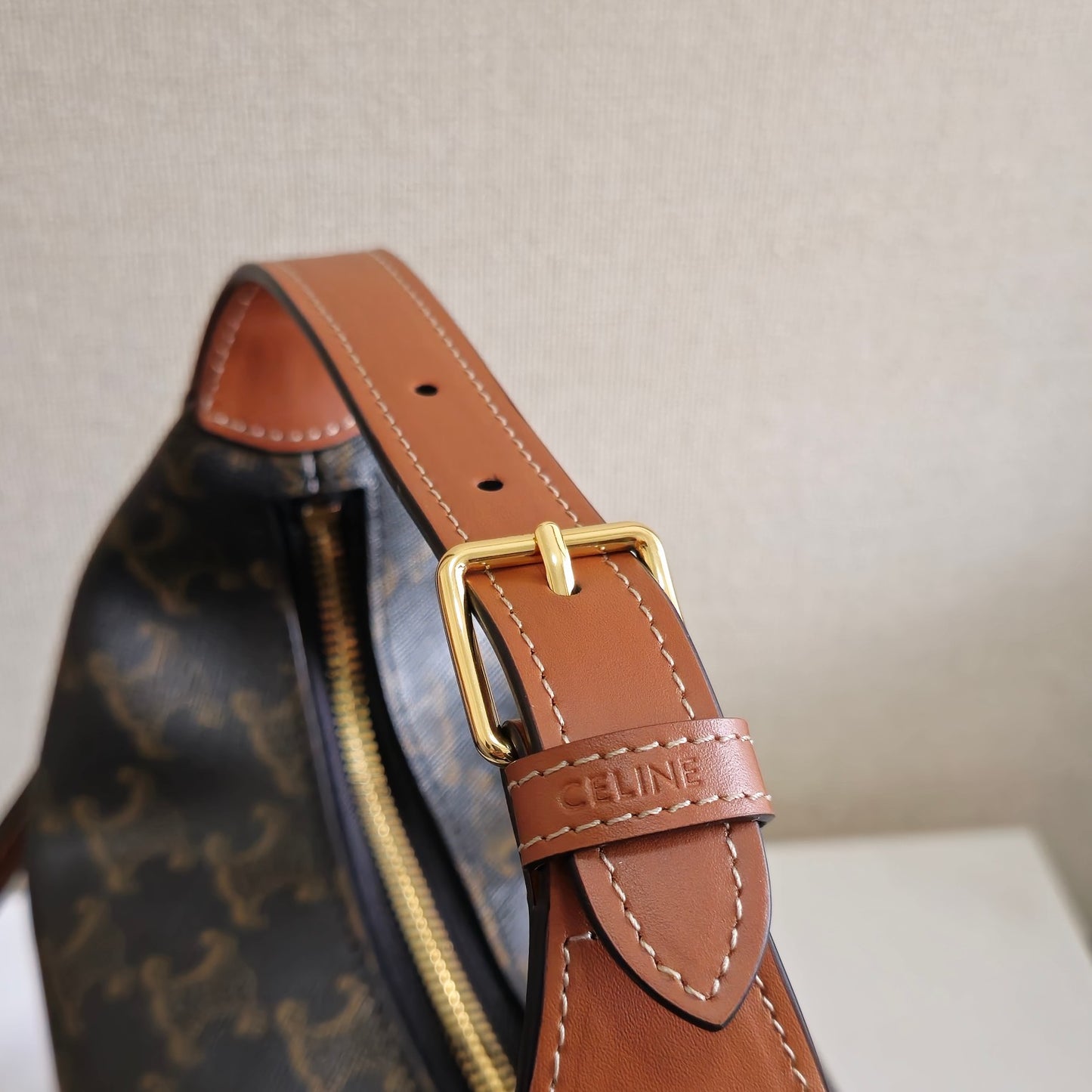 Celine Teen Lulu Bag in Triomphe Canvas and Calfskin