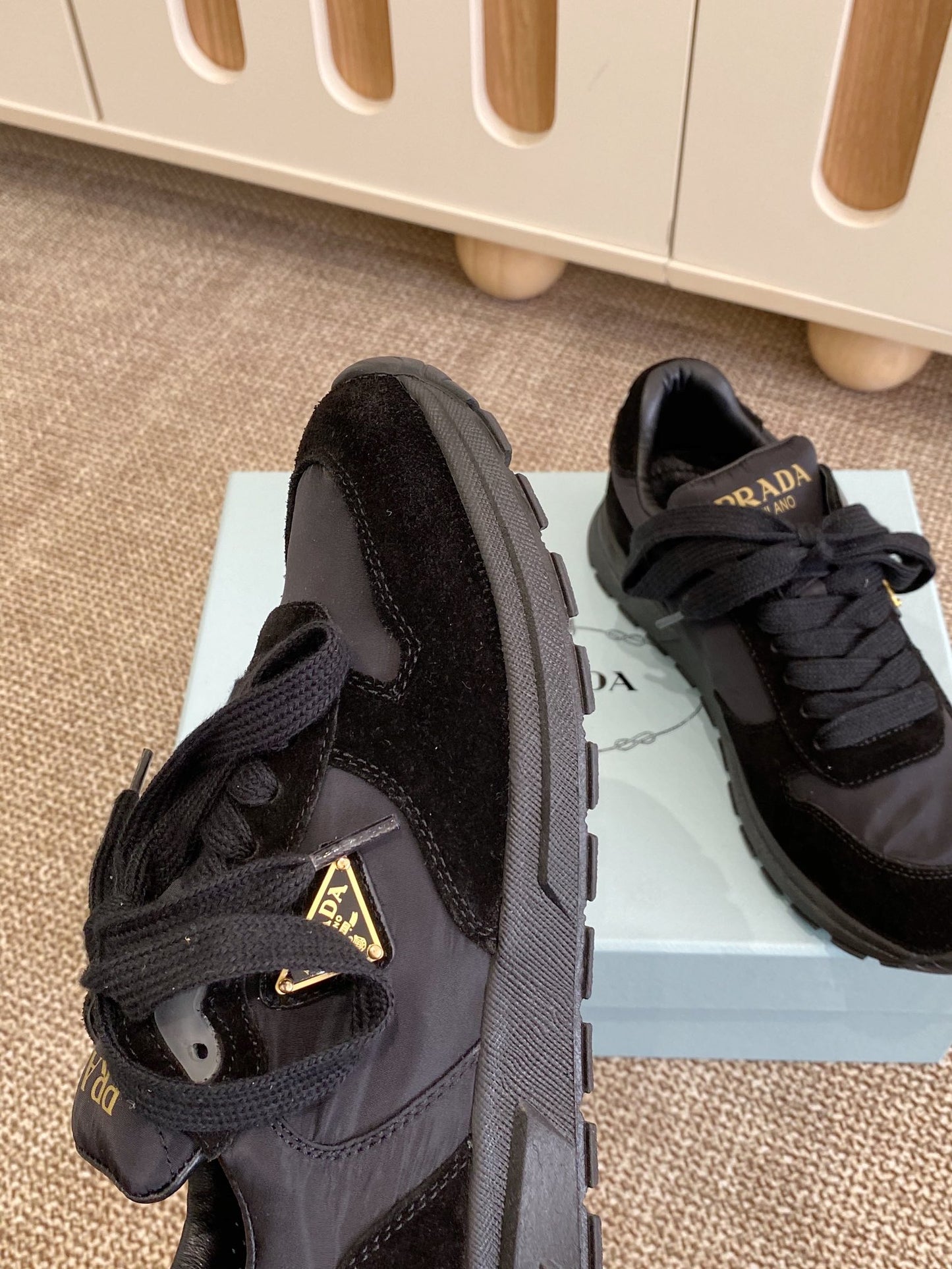 Prada Sleek Canvas Lace-Ups