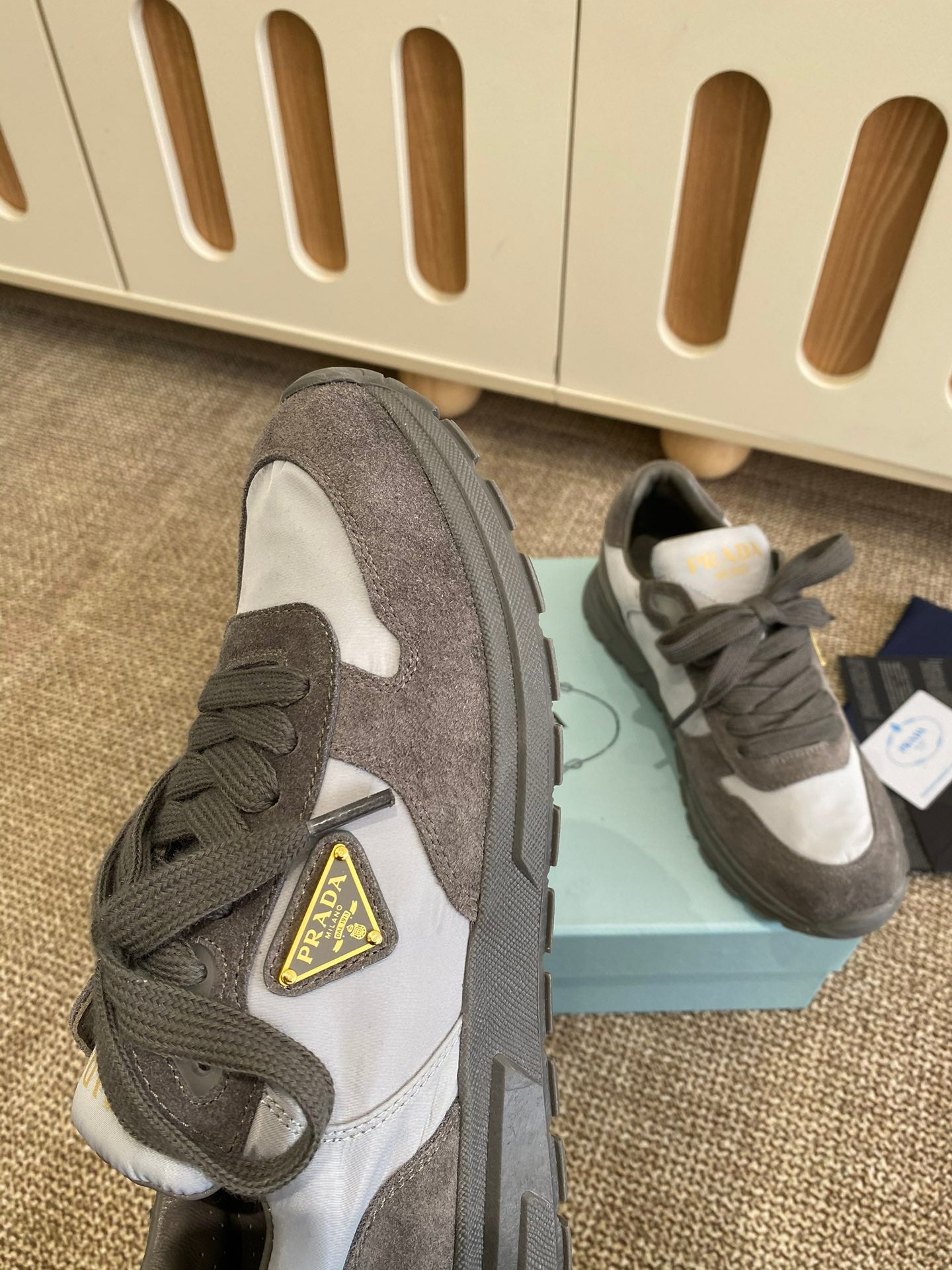 Prada Sleek Canvas Lace-Ups