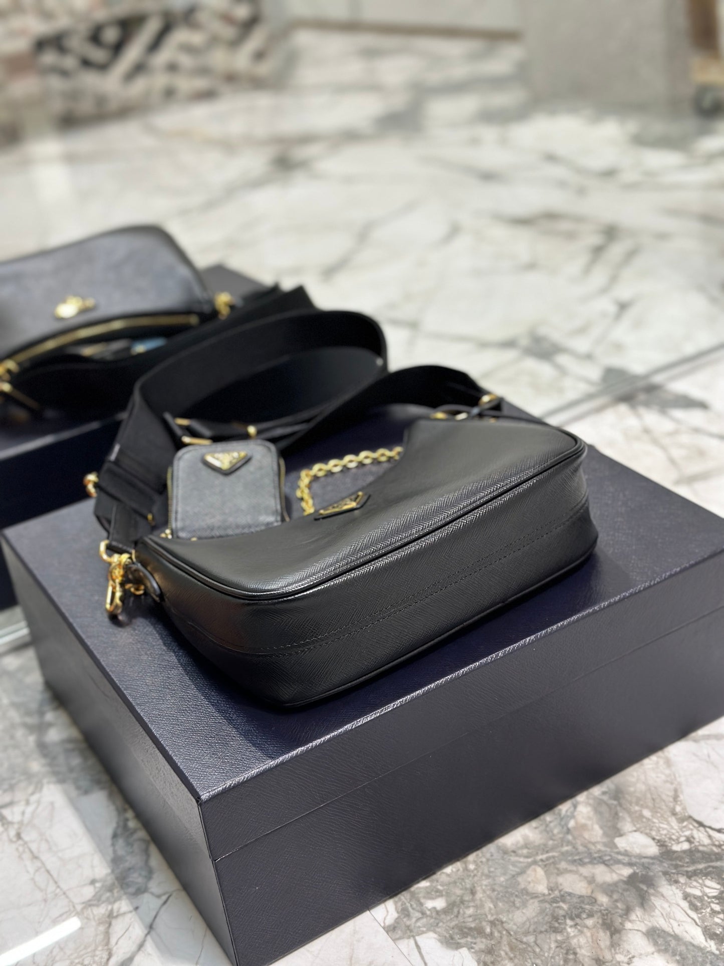 Prada Timeless Ardesia Saffiano Luxe Bag