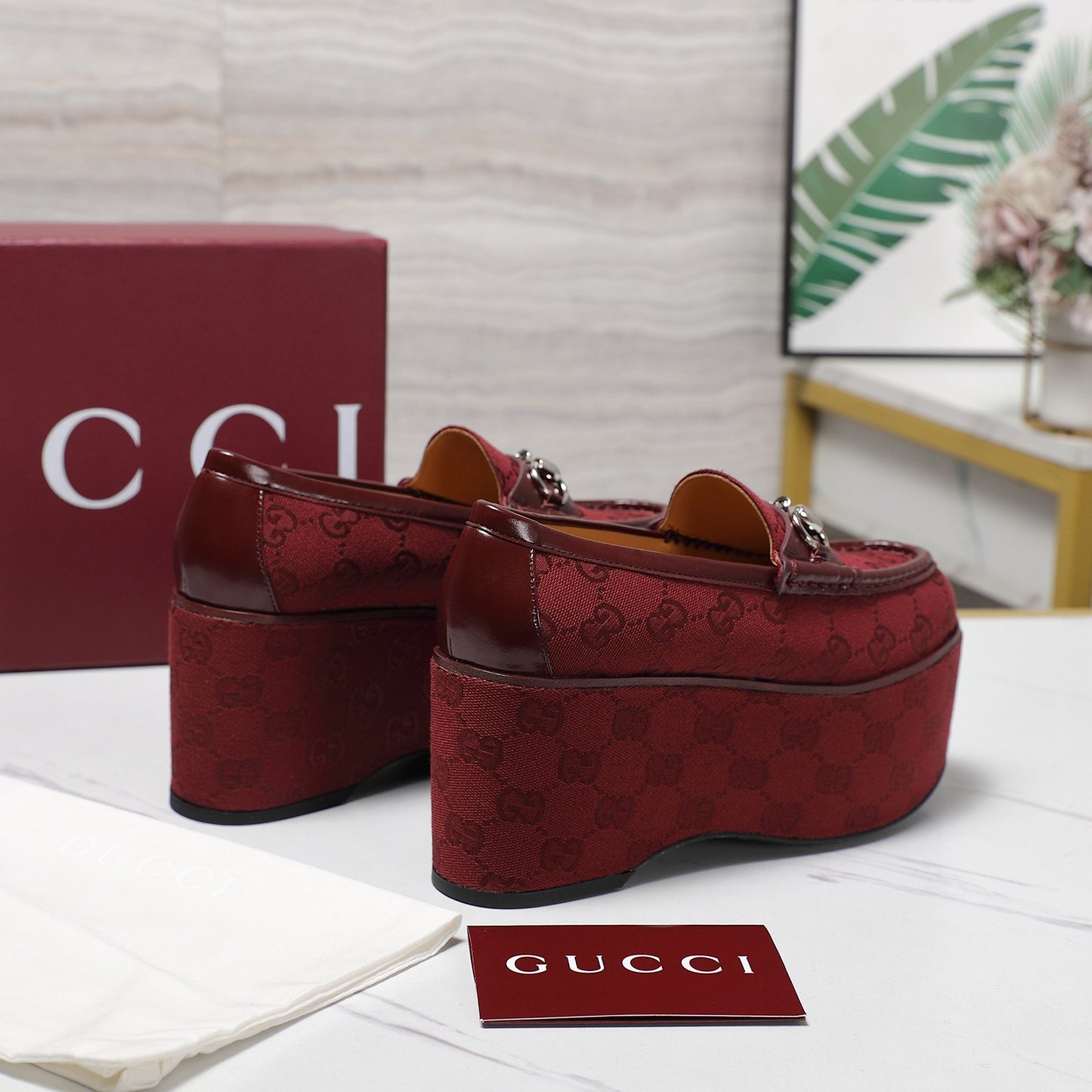 Gucci Women's Horse-bit Wedge Loafer