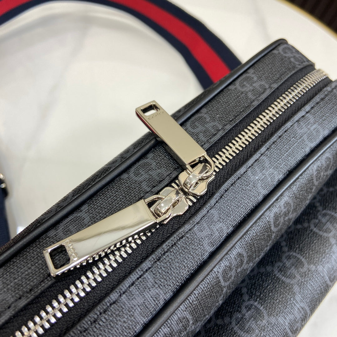 Gucci Small GG Monogram Bag in Gray Canvas