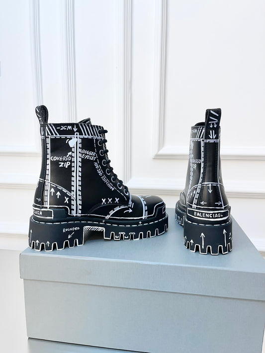 Balenciaga Urban Elegance Combat Booties