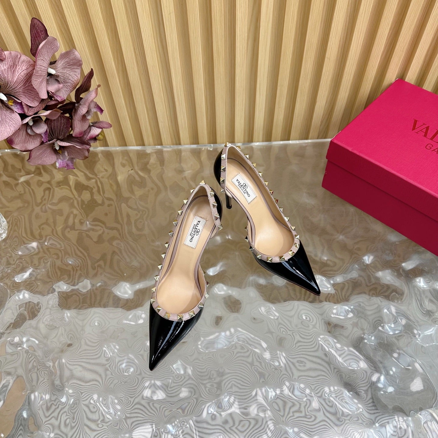 Valentino Riveted Elegance Ballet Flats