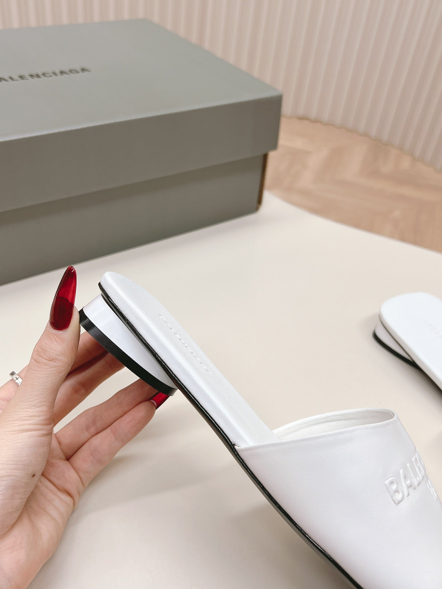 Balenciaga Luxe Stroll Lambskin Sandals