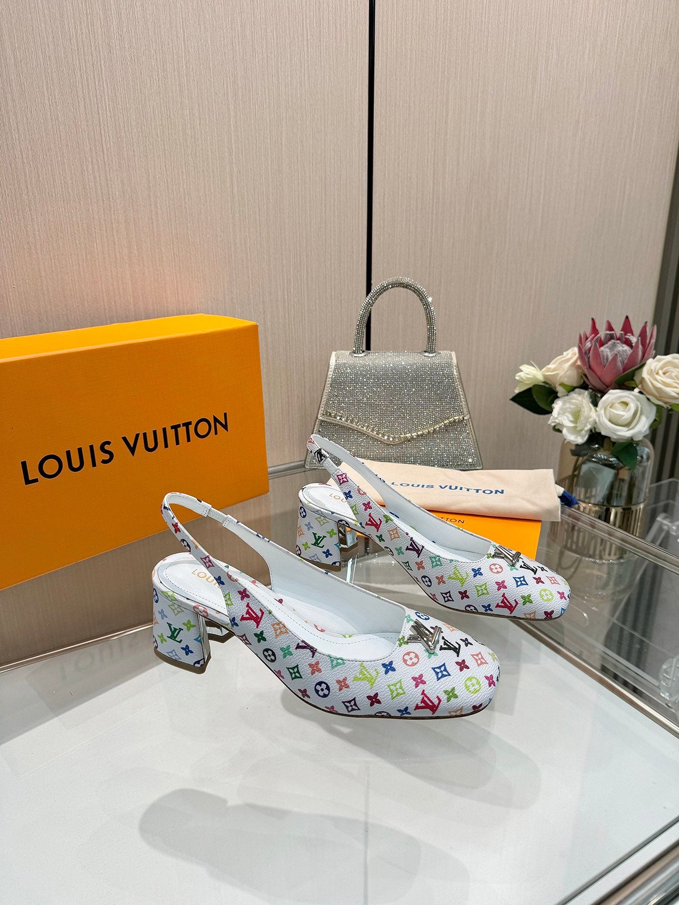 Louis Vuitton Multicolour Monogram Heel Pumps