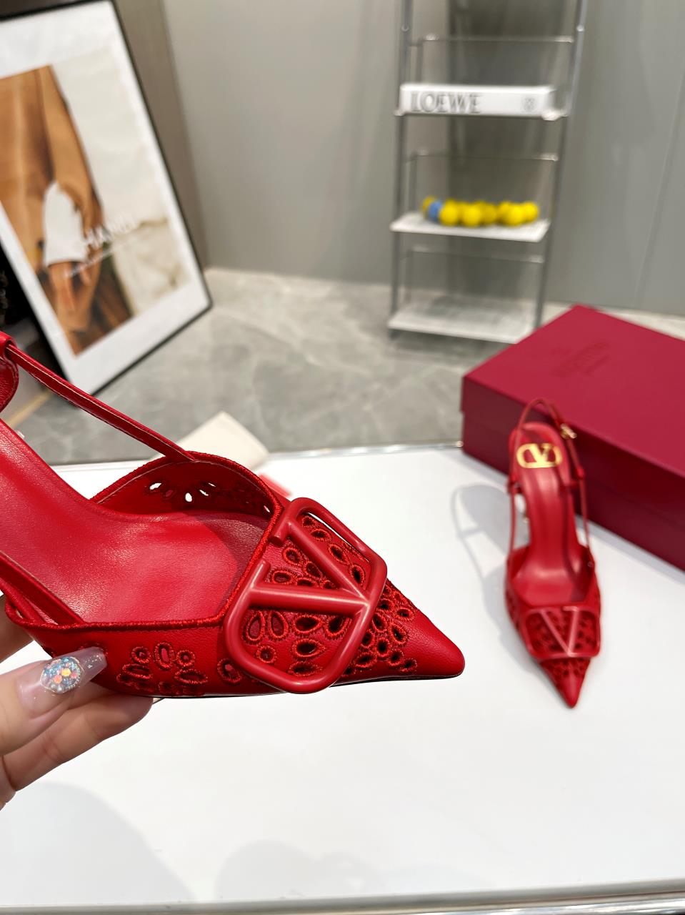 Valentino Rose Luxe Slingback Heels