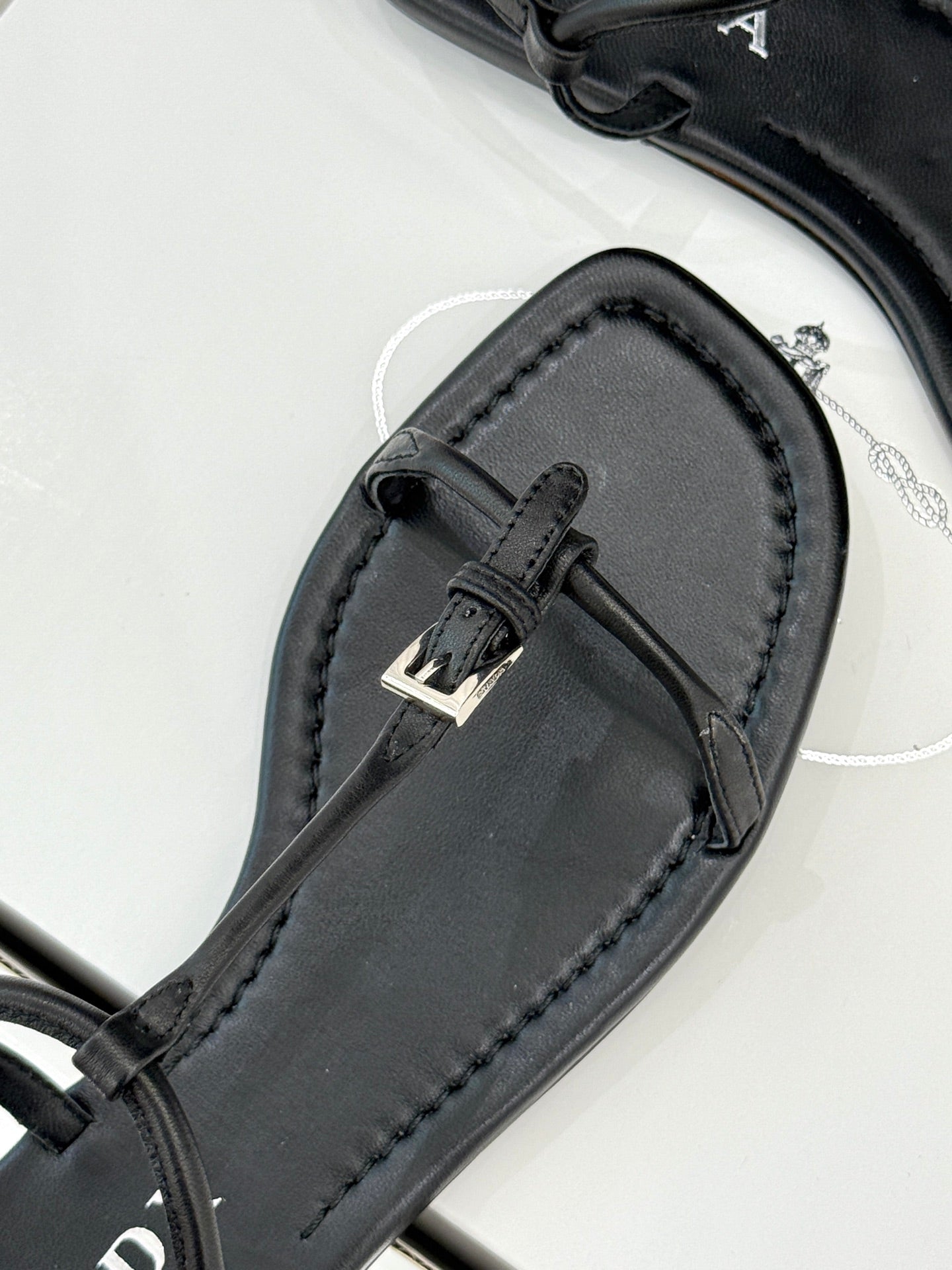 Prada Enameled Elegance Sandals