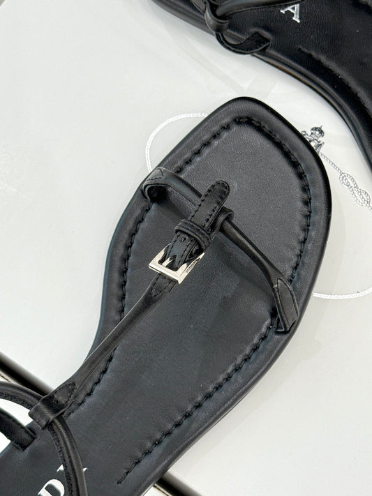 Prada Enameled Elegance Sandals