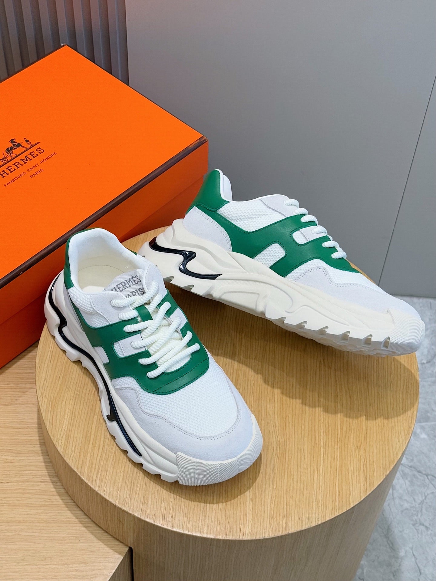 Hermes Elegance High-Top Platform Sneakers