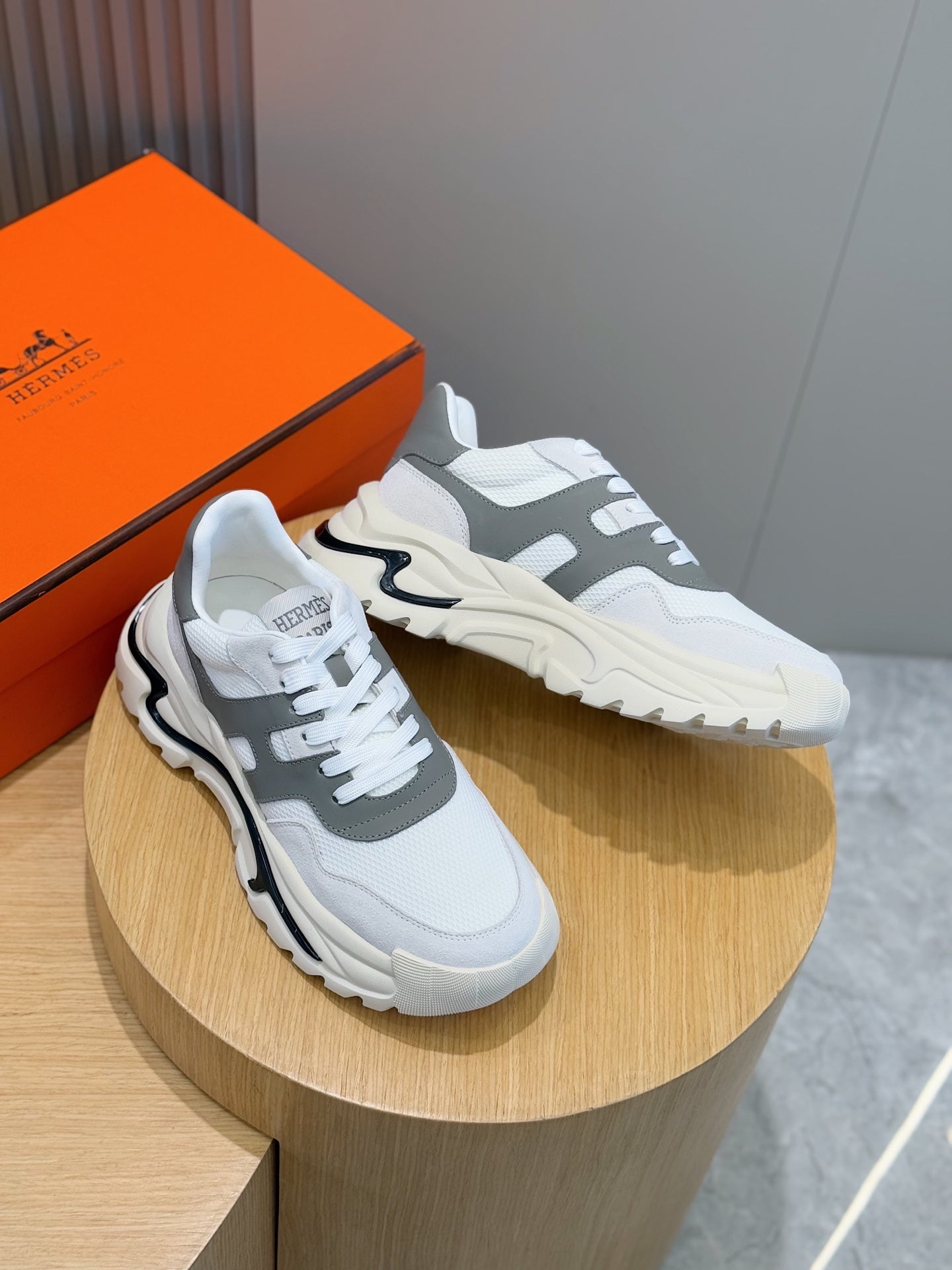 Hermes Elegance High-Top Platform Sneakers