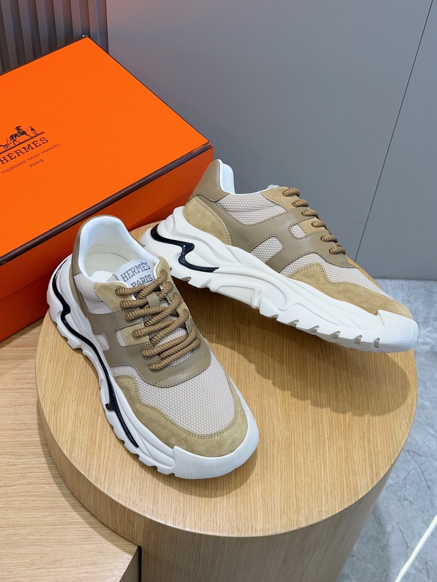 Hermes Elegance High-Top Platform Sneakers