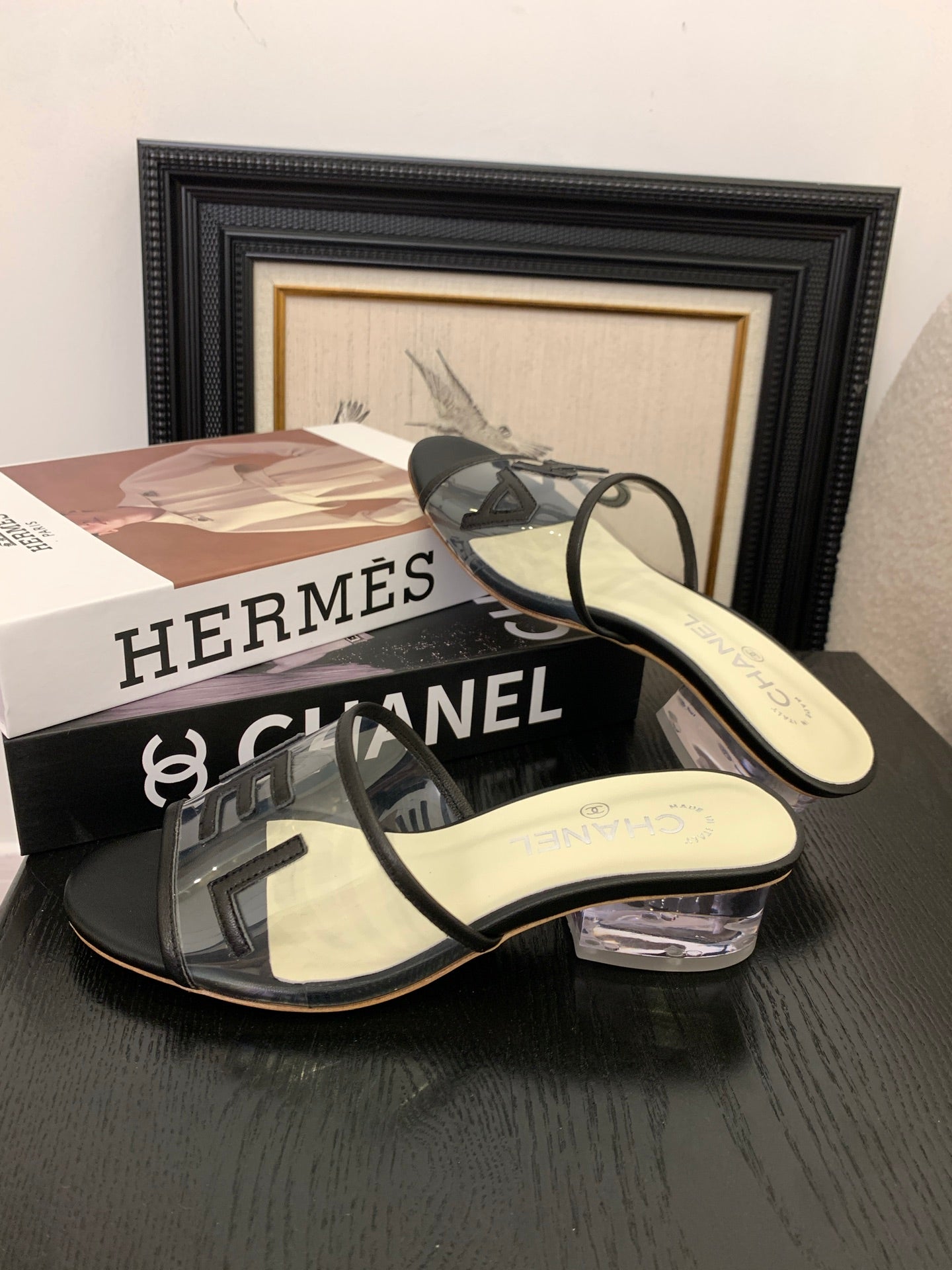 Chanel Timeless PVC Logo Slides