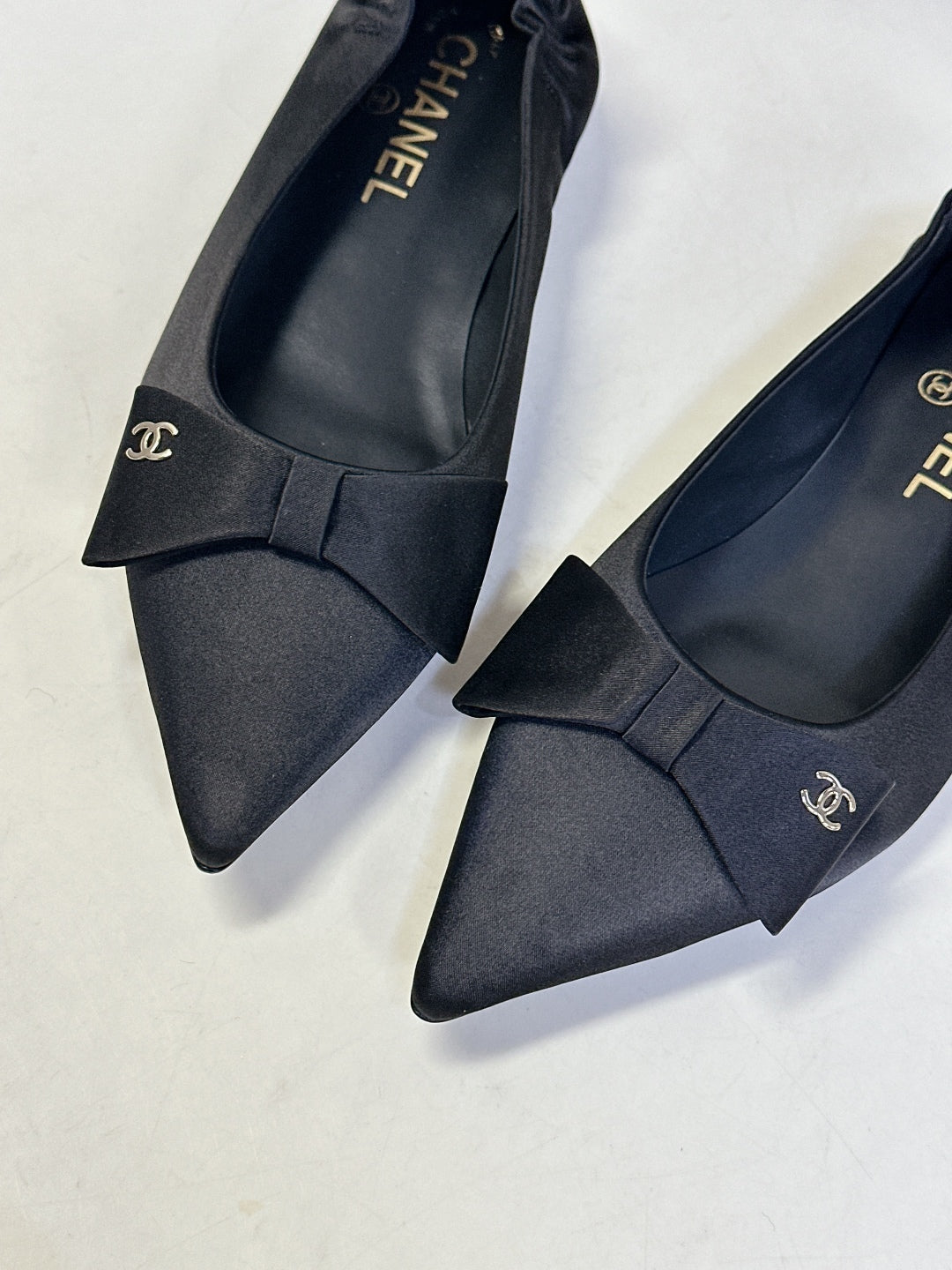 Chanel Elegance Satin Wedge Heels