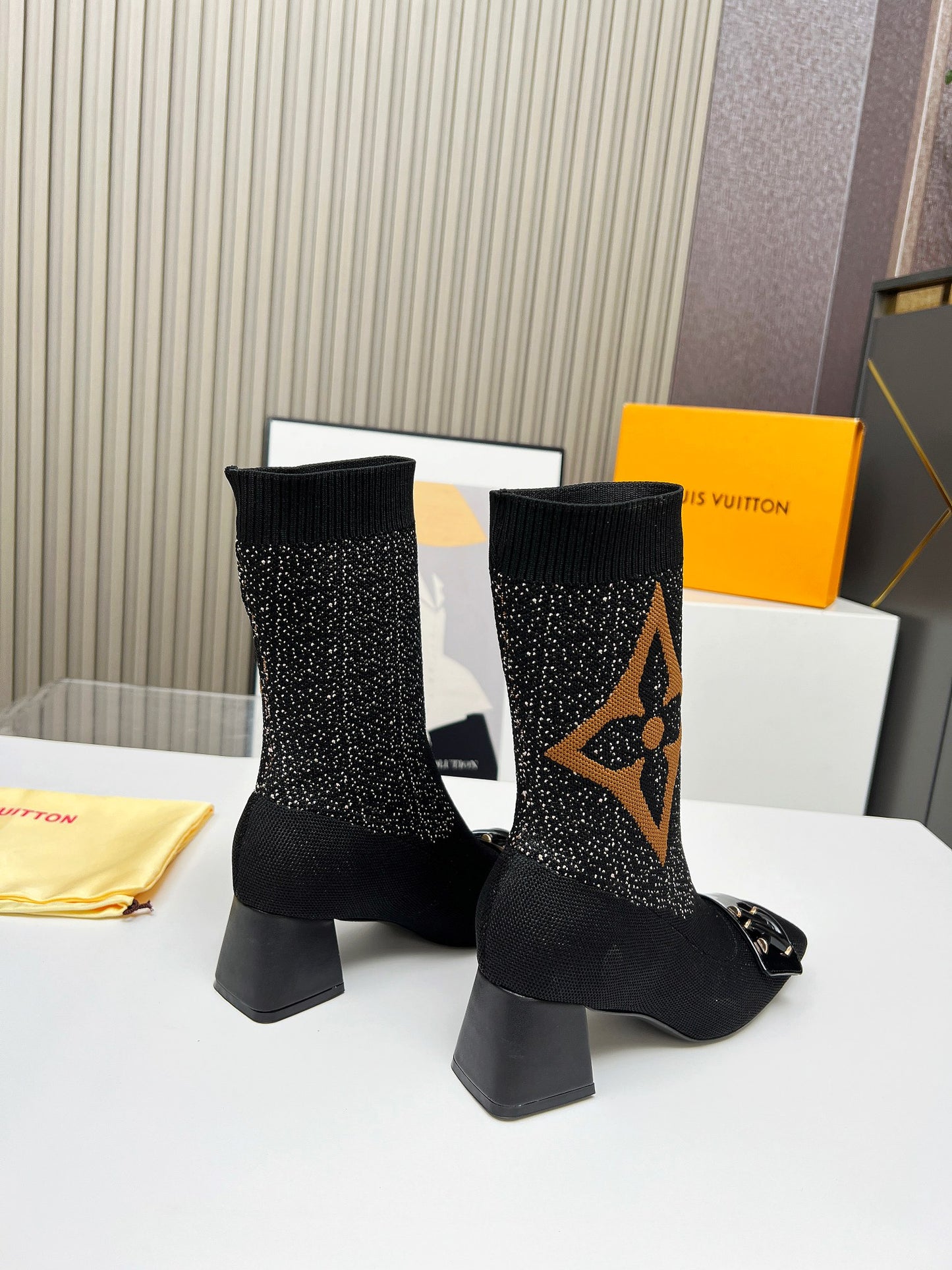 Louis Vuitton Timeless Knit Monogram Ankle Boots