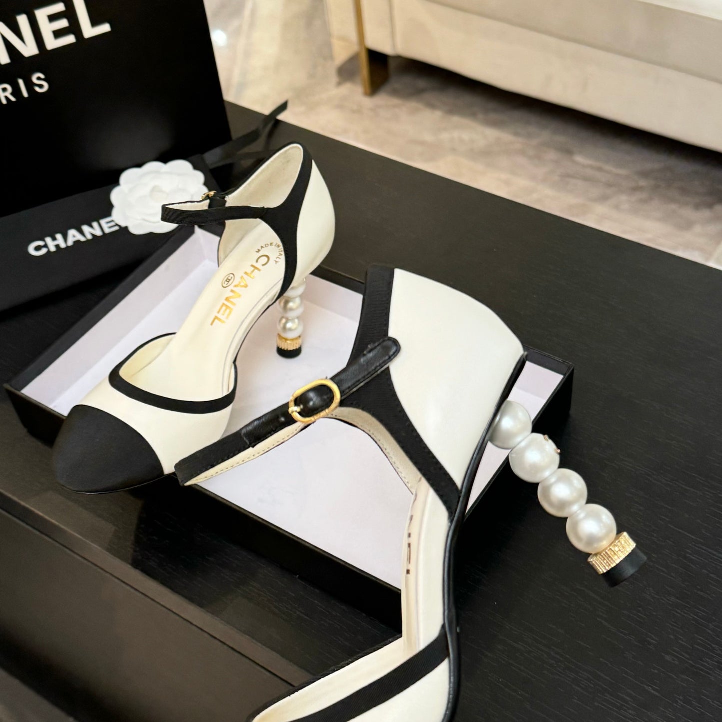Chanel Elegant Suede Slide Mules