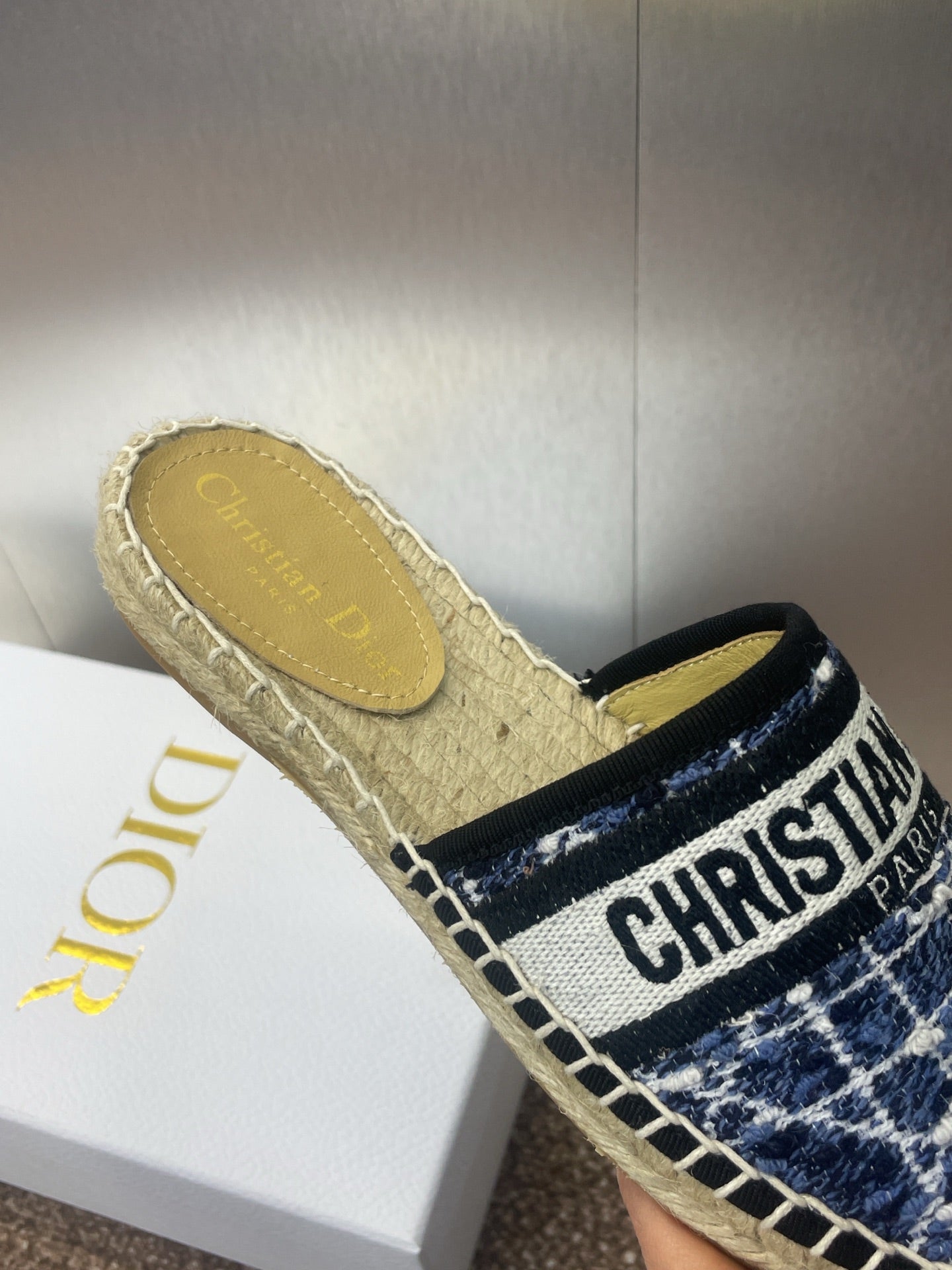Dior Espadrille Mule Sandals