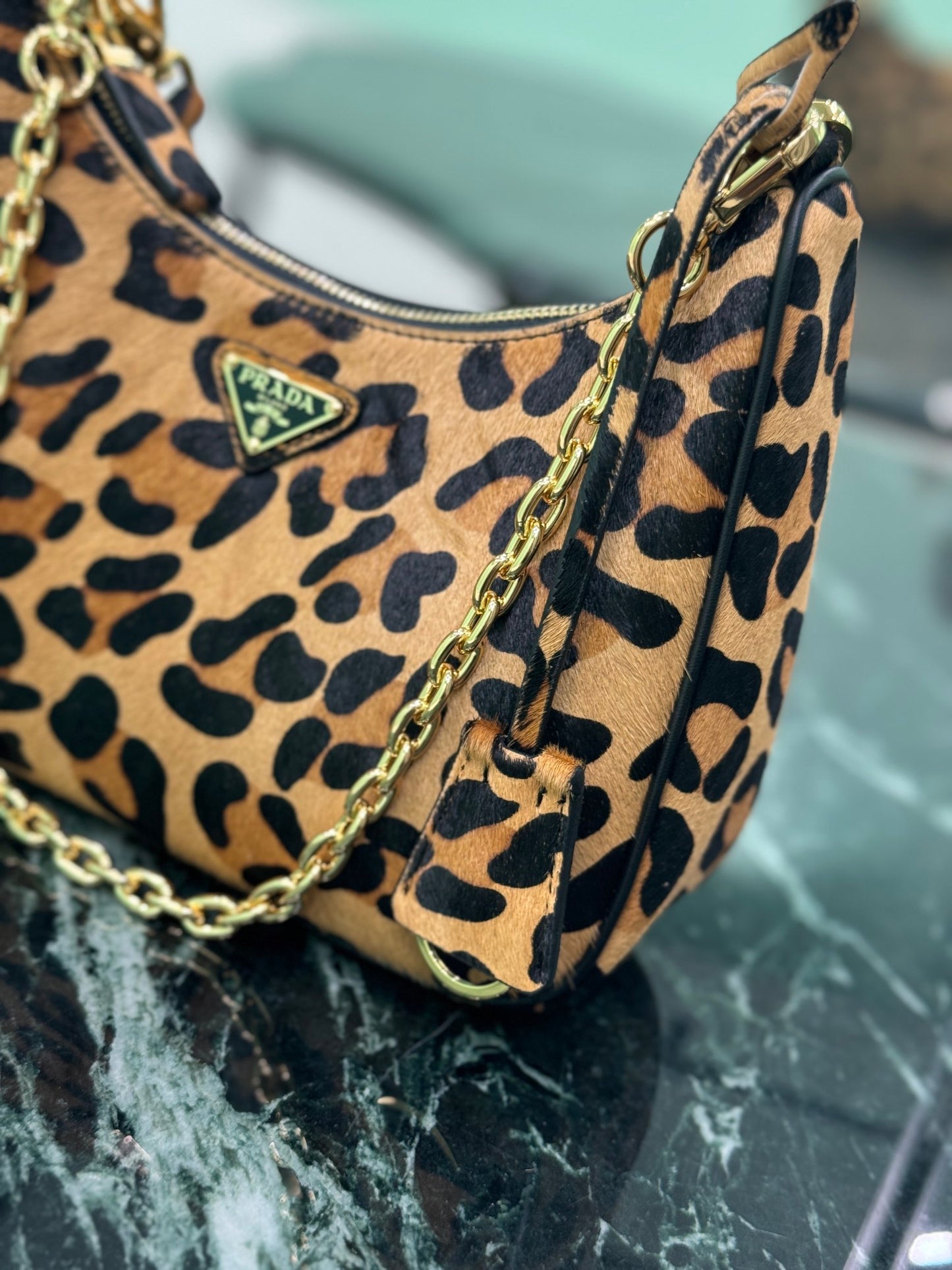 Prada Arqué Elegance Leather Shoulder Bag