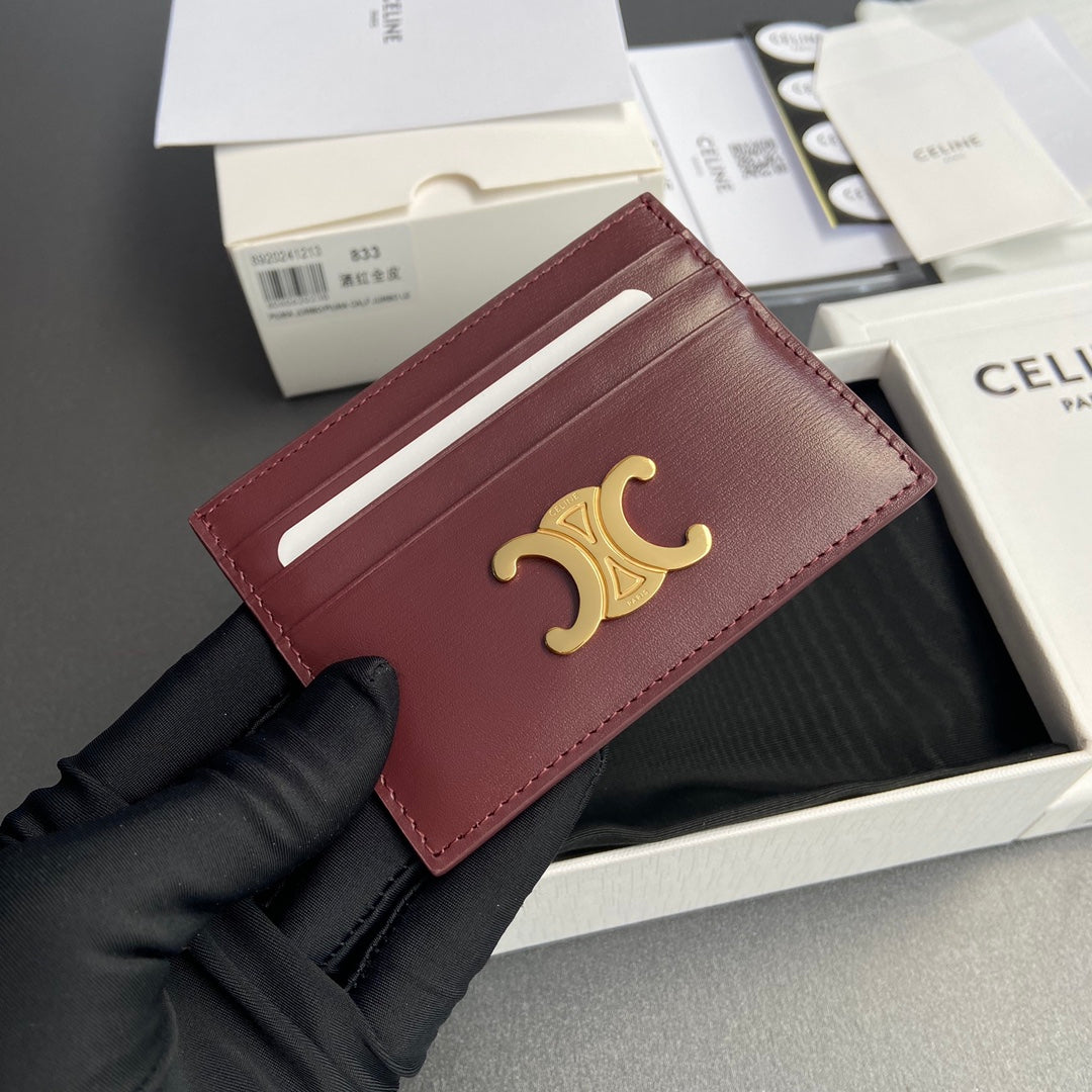 Celine Card Holder Triomphe in Shiny Calfskin