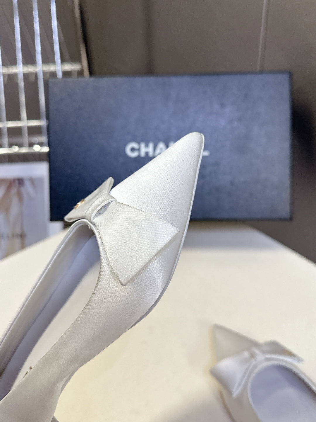Chanel Elegance Satin Wedge Heels
