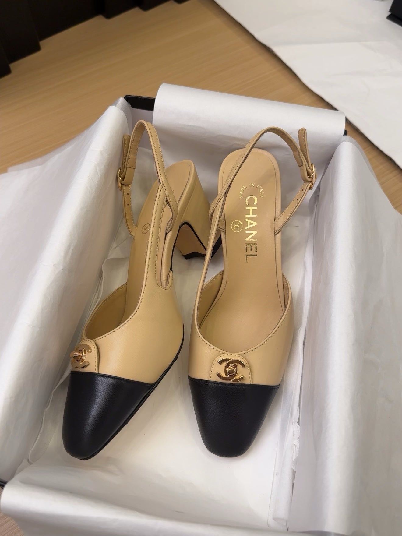 Chanel Timeless PVC Logo Slides