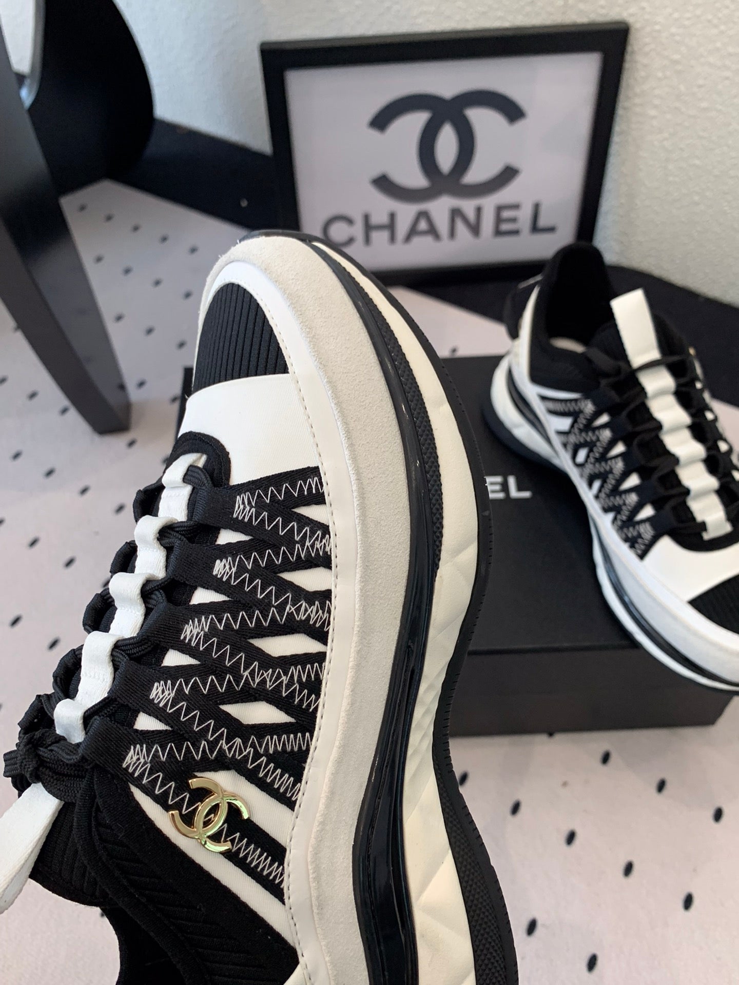 Chanel Velvet Low Top Sneakers